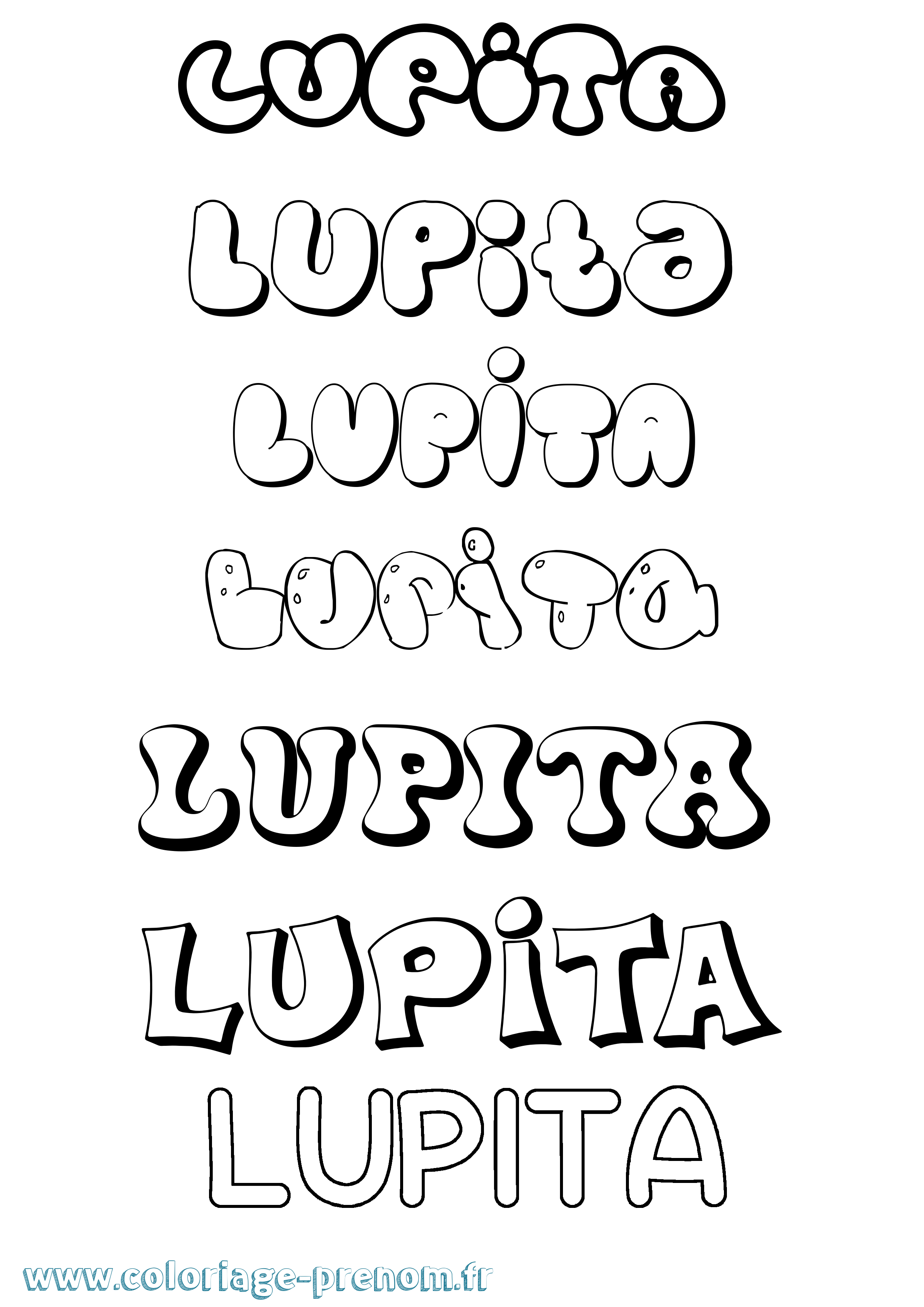 Coloriage prénom Lupita Bubble