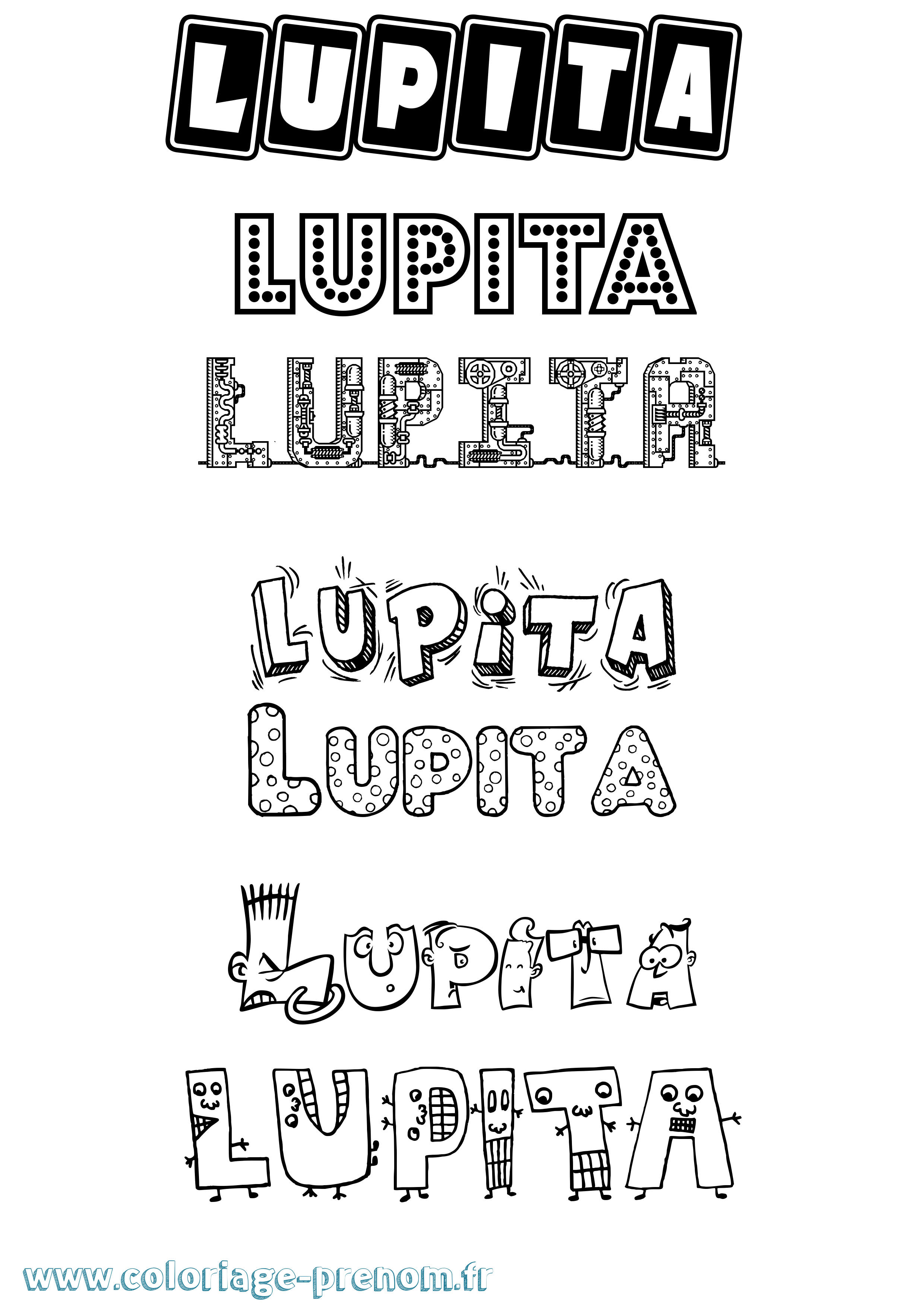 Coloriage prénom Lupita Fun
