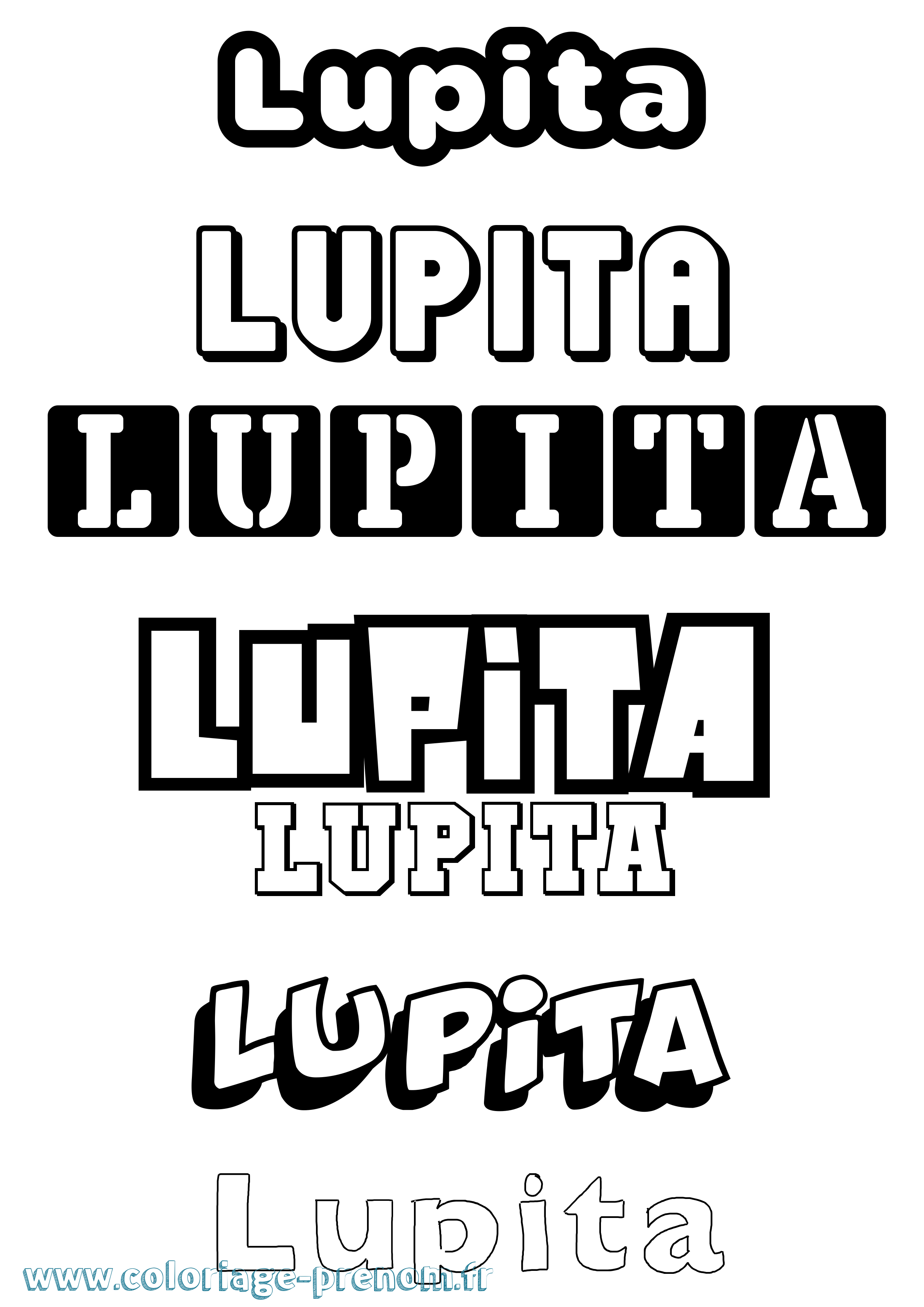 Coloriage prénom Lupita Simple