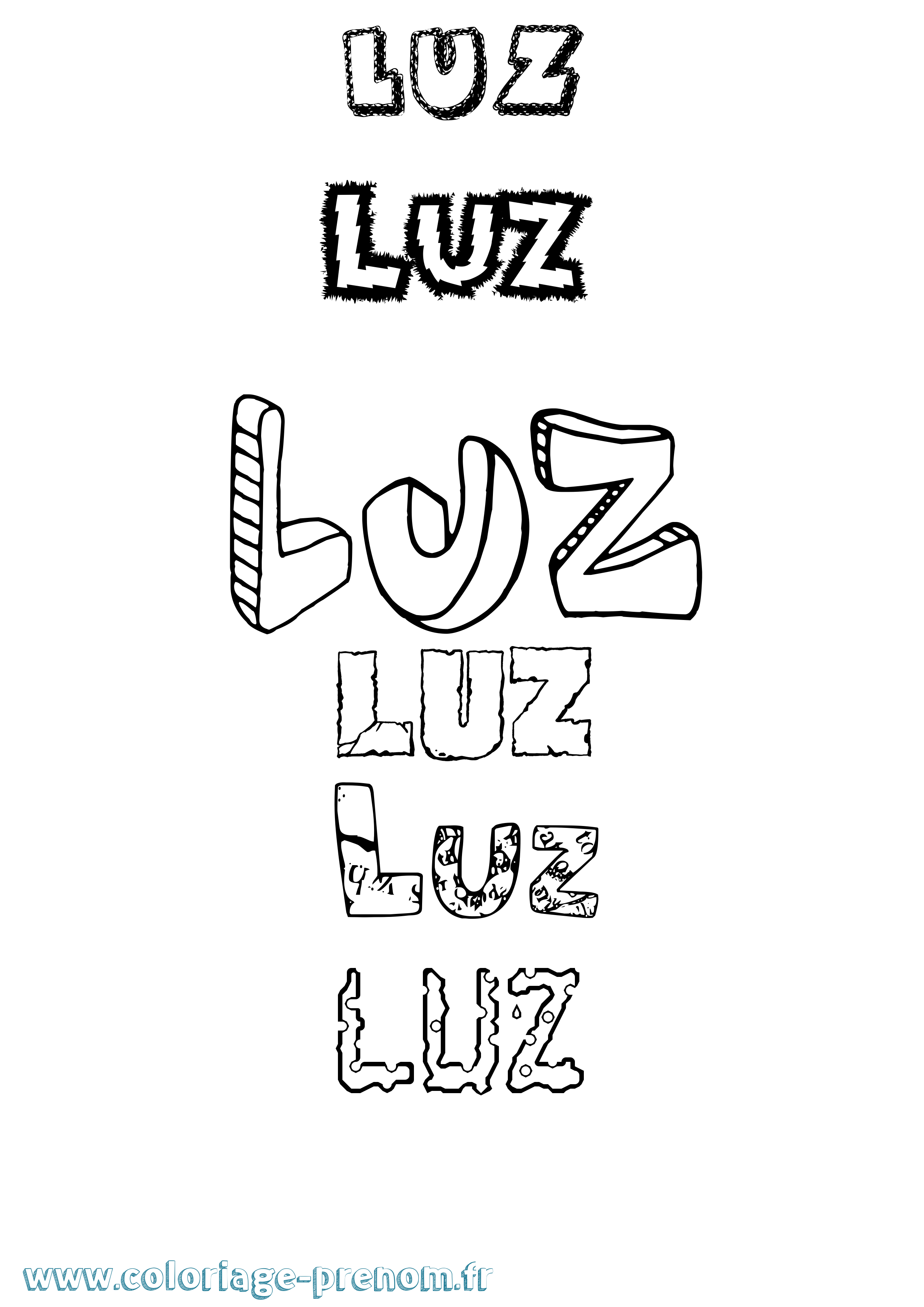 Coloriage prénom Luz