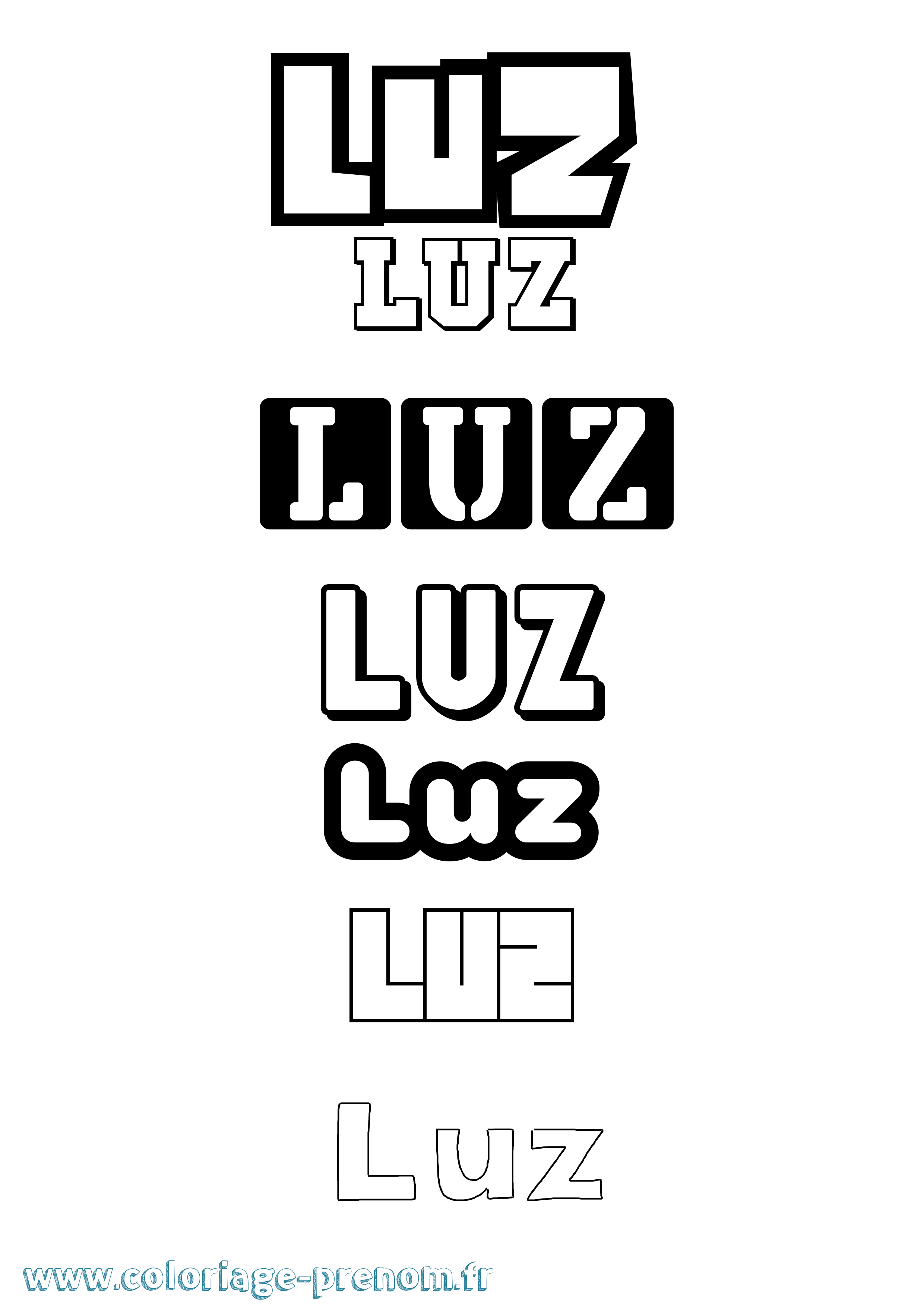 Coloriage prénom Luz