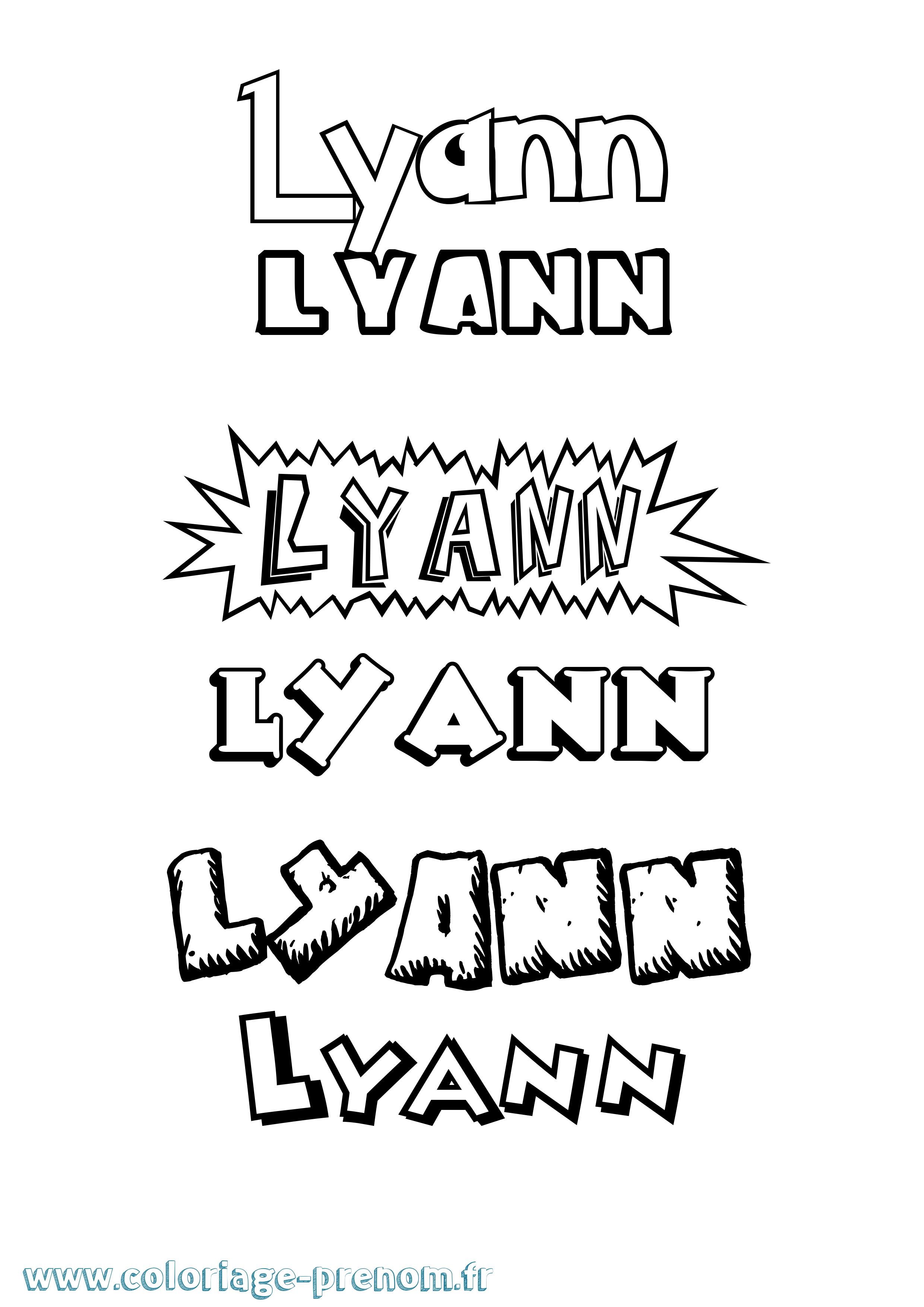 Coloriage prénom Lyann Dessin Animé