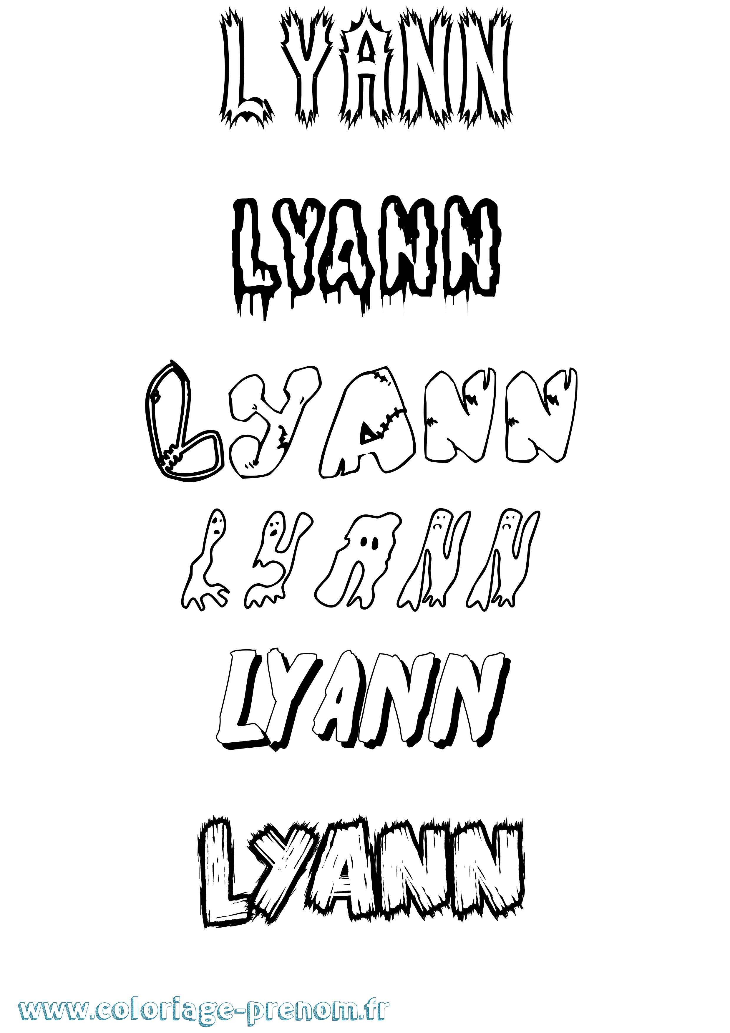 Coloriage prénom Lyann Frisson
