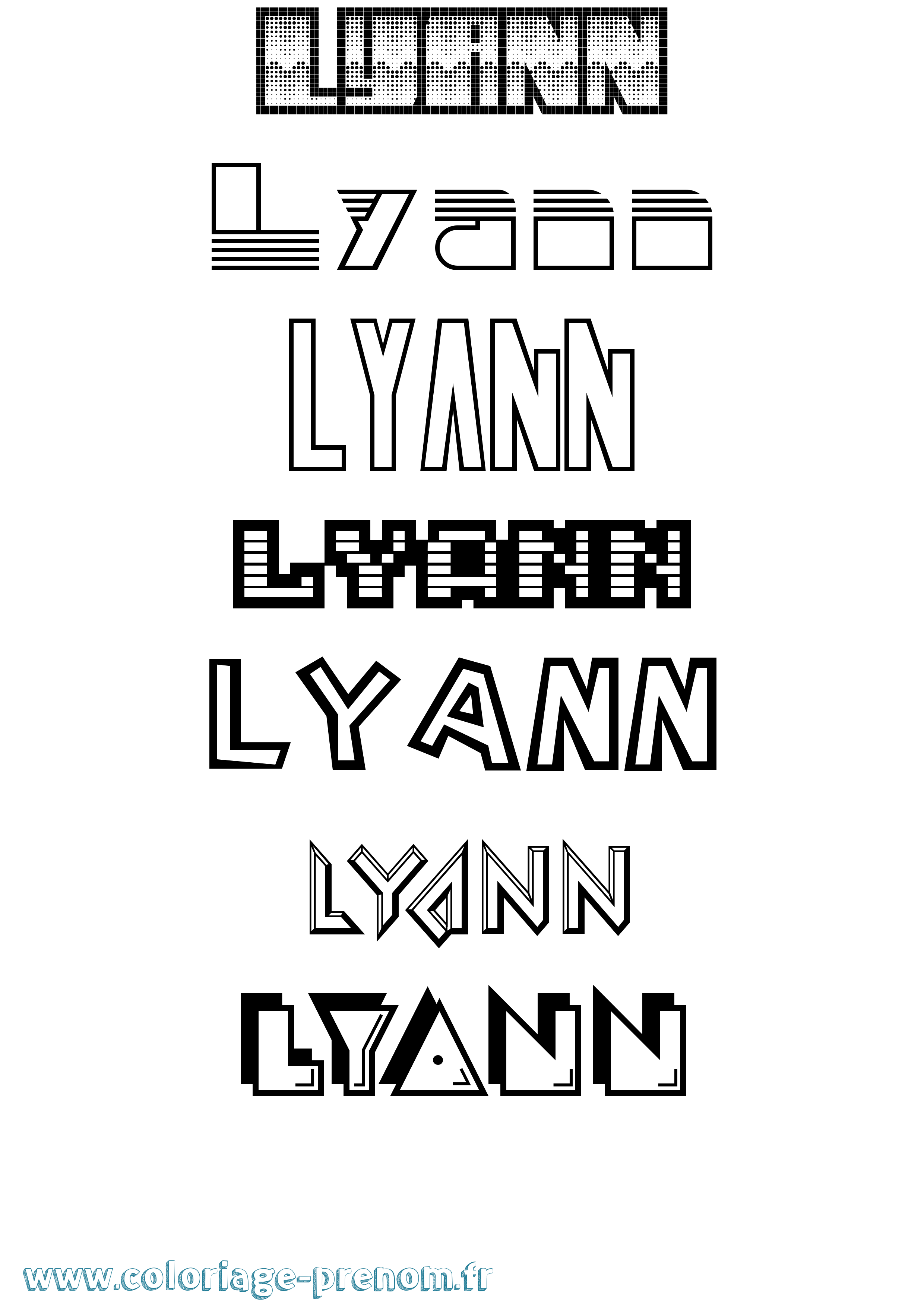 Coloriage prénom Lyann Jeux Vidéos