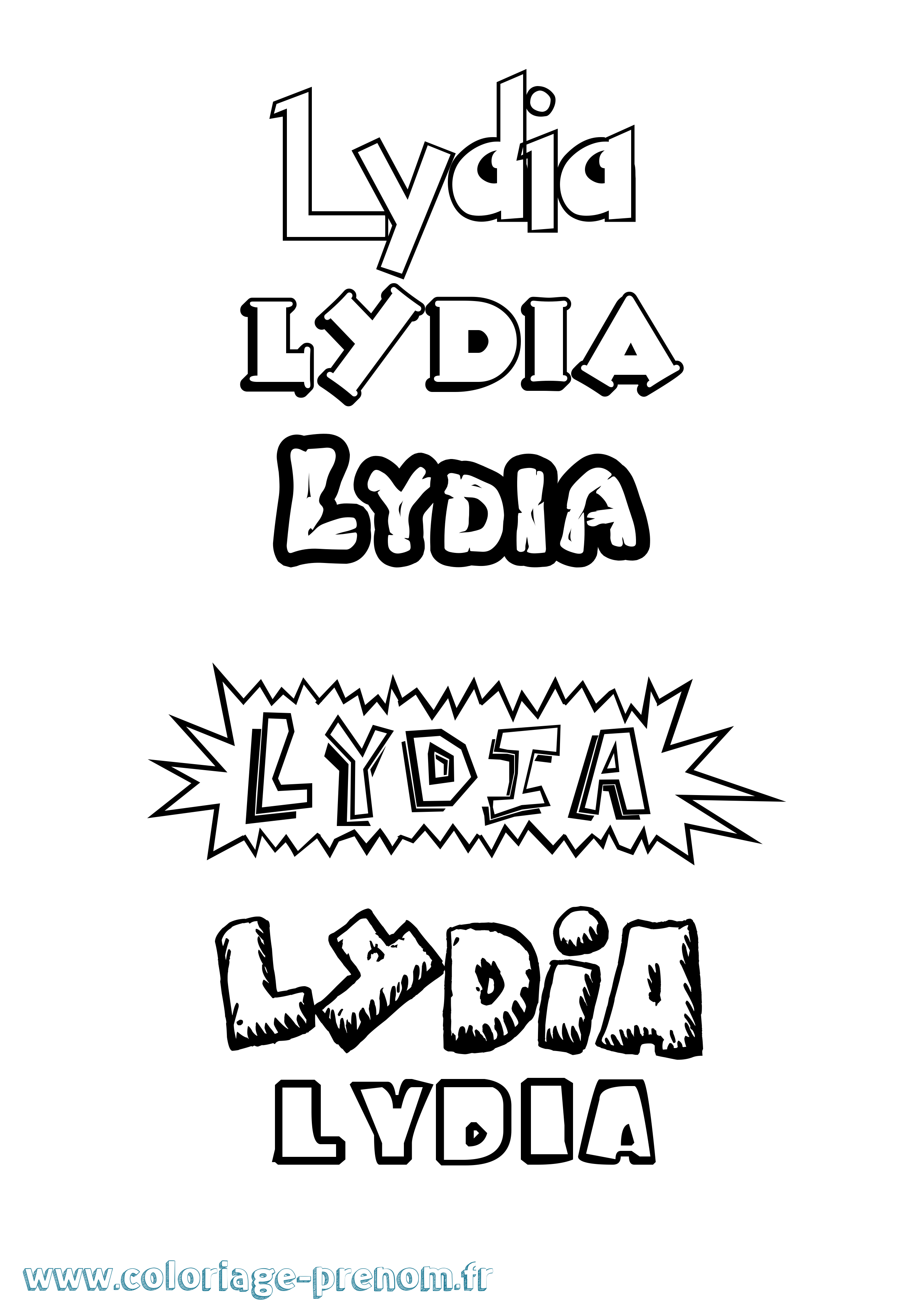 Coloriage prénom Lydia Dessin Animé