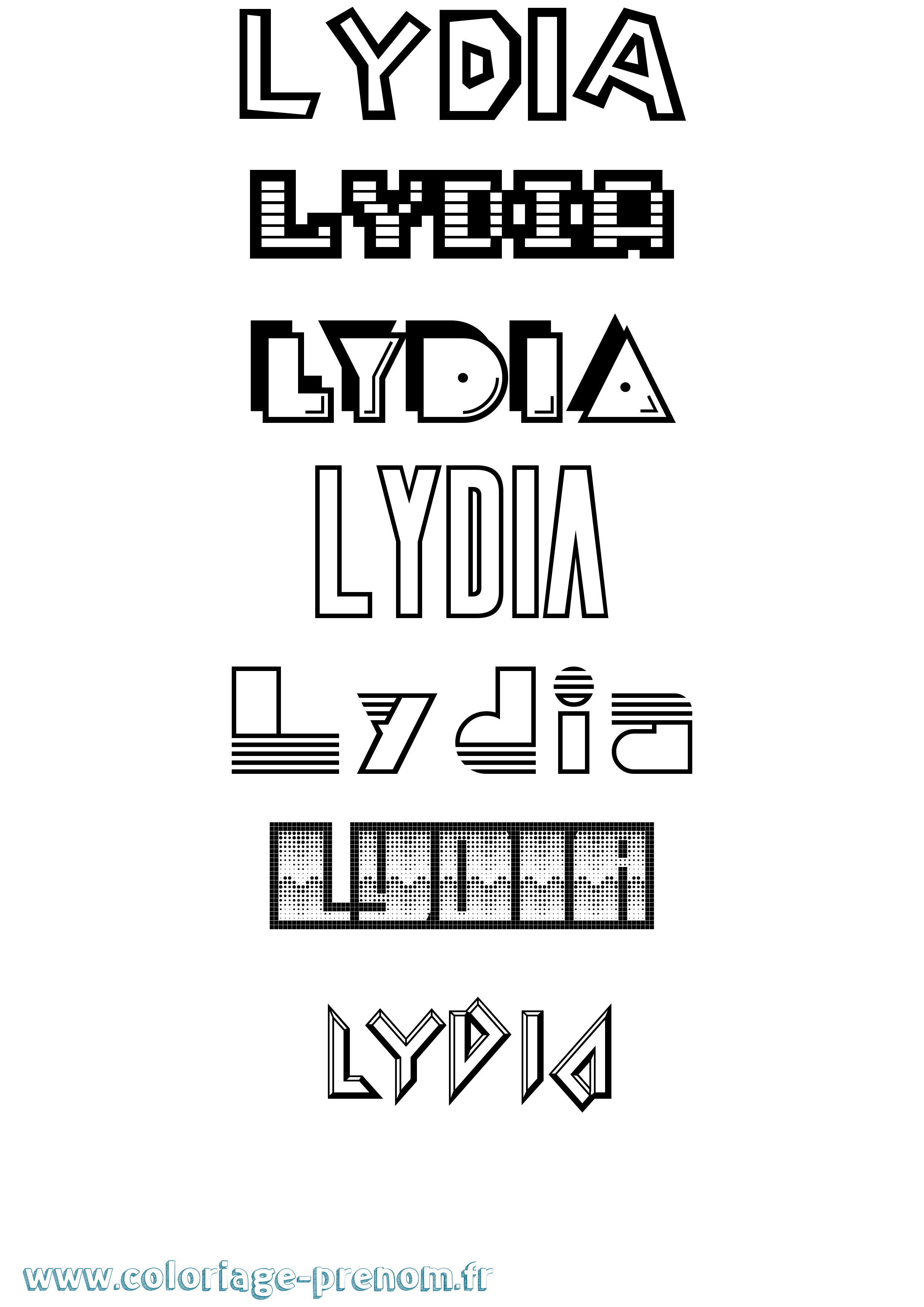Coloriage prénom Lydia Jeux Vidéos