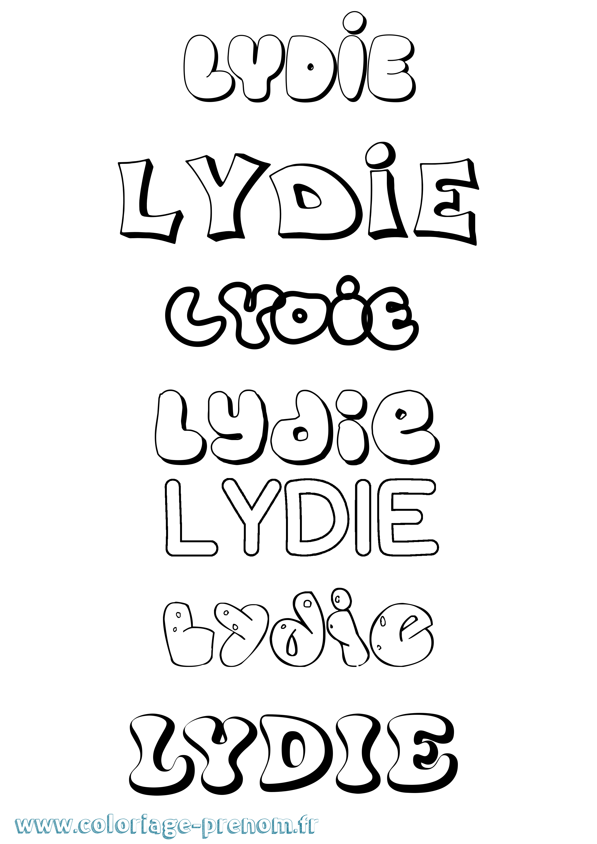 Coloriage Lydie Coloriage prénom Lydie