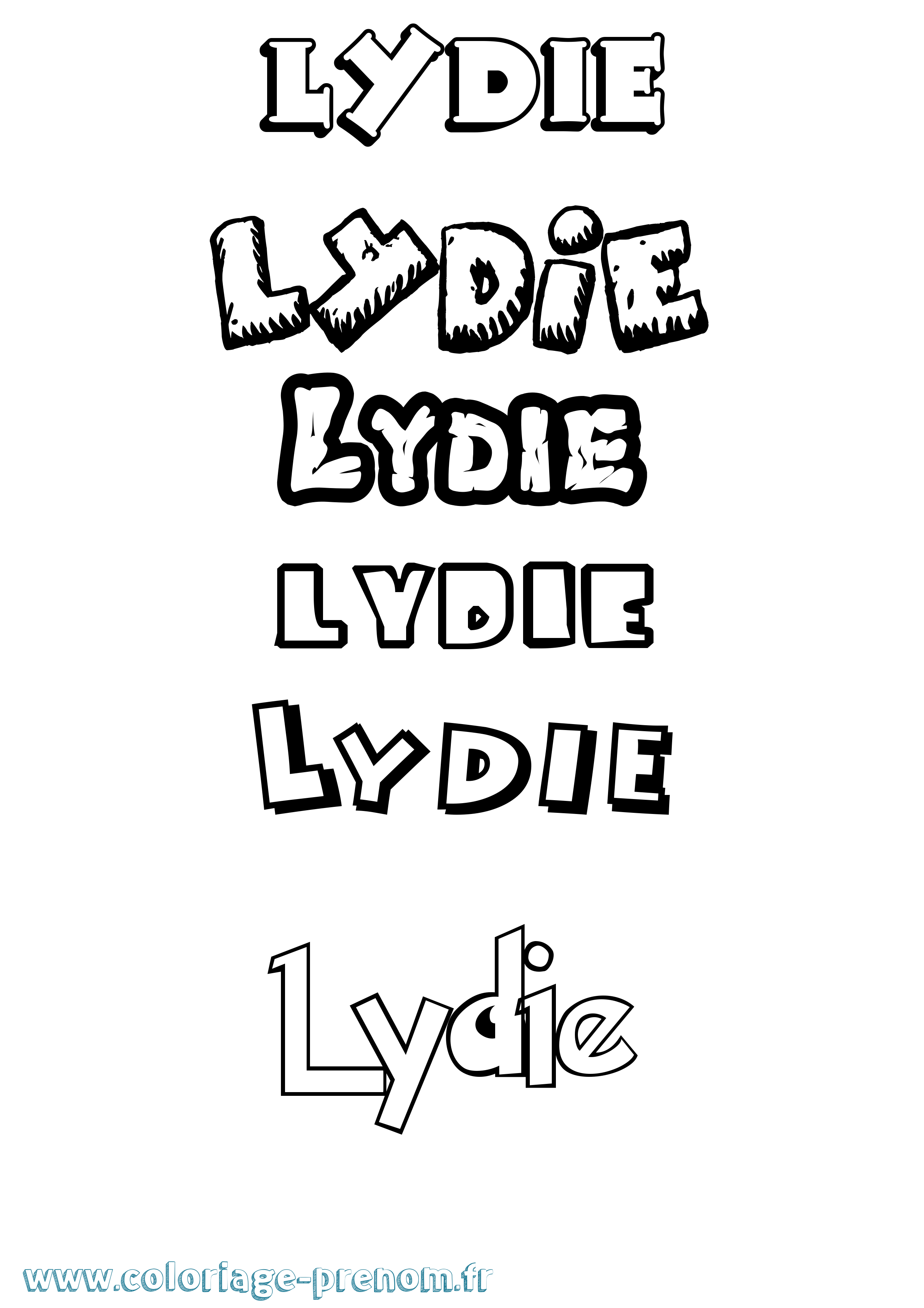 Coloriage Lydie Coloriage prénom Lydie