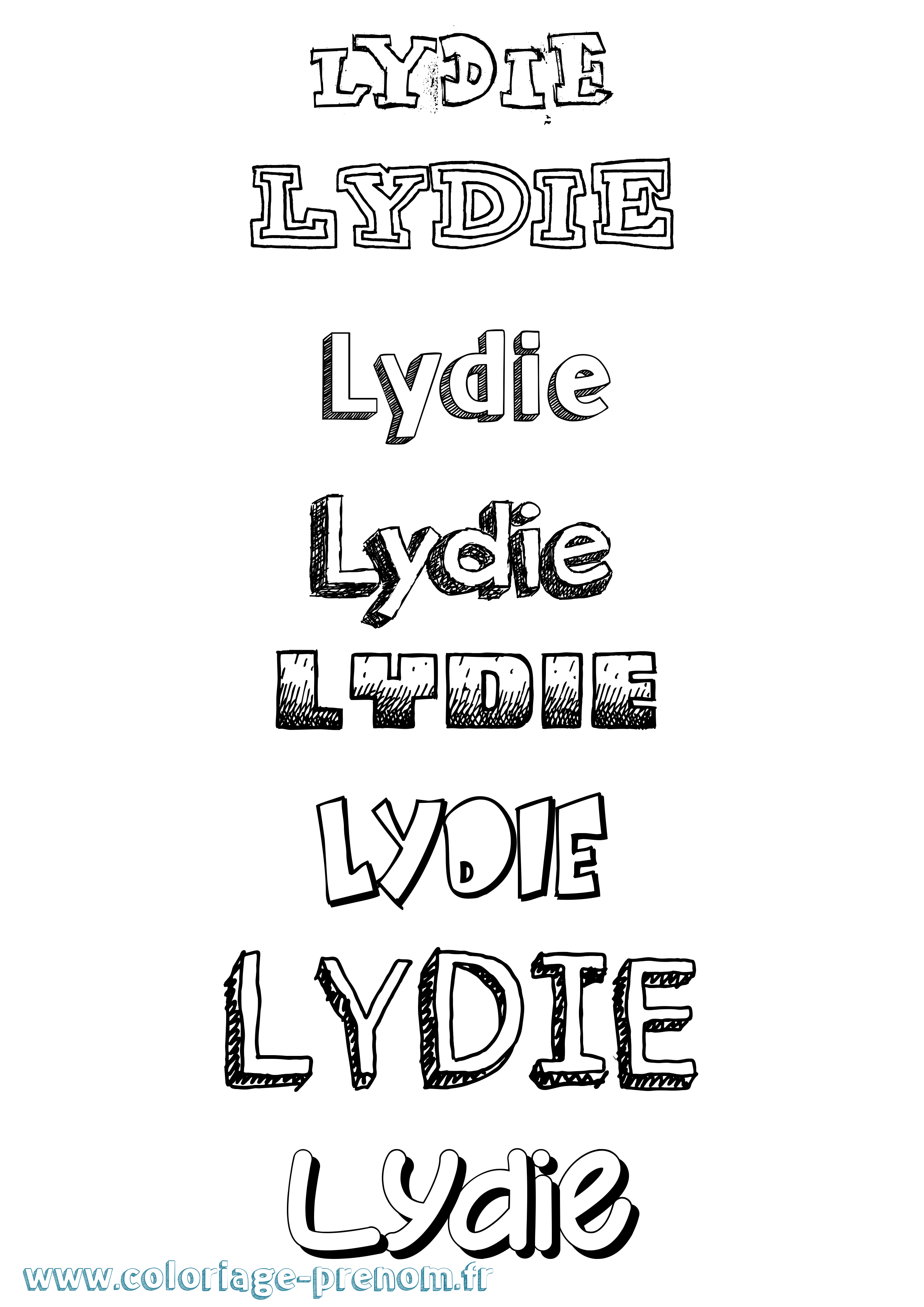 Coloriage Lydie Coloriage prénom Lydie
