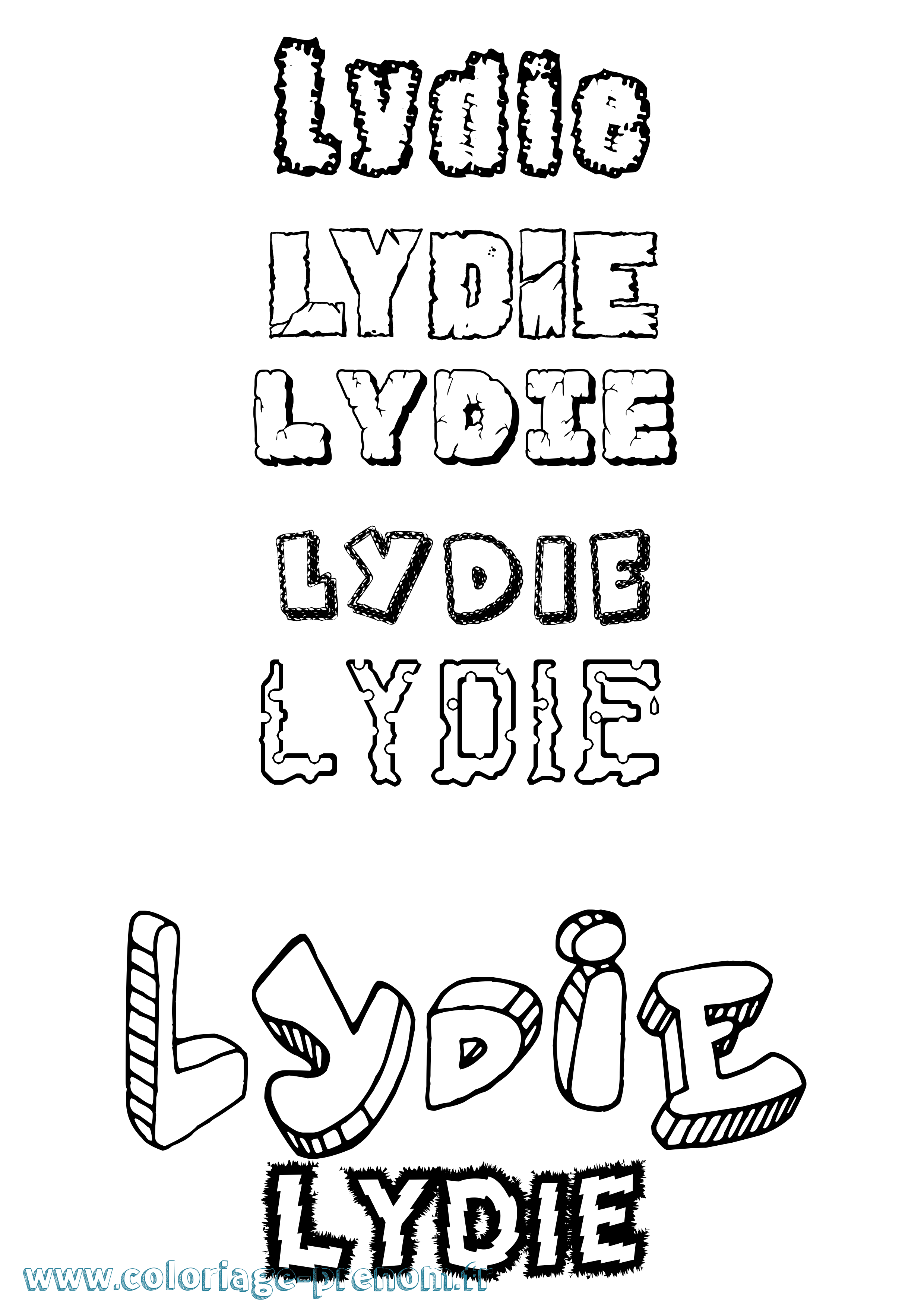 Coloriage Lydie Coloriage prénom Lydie