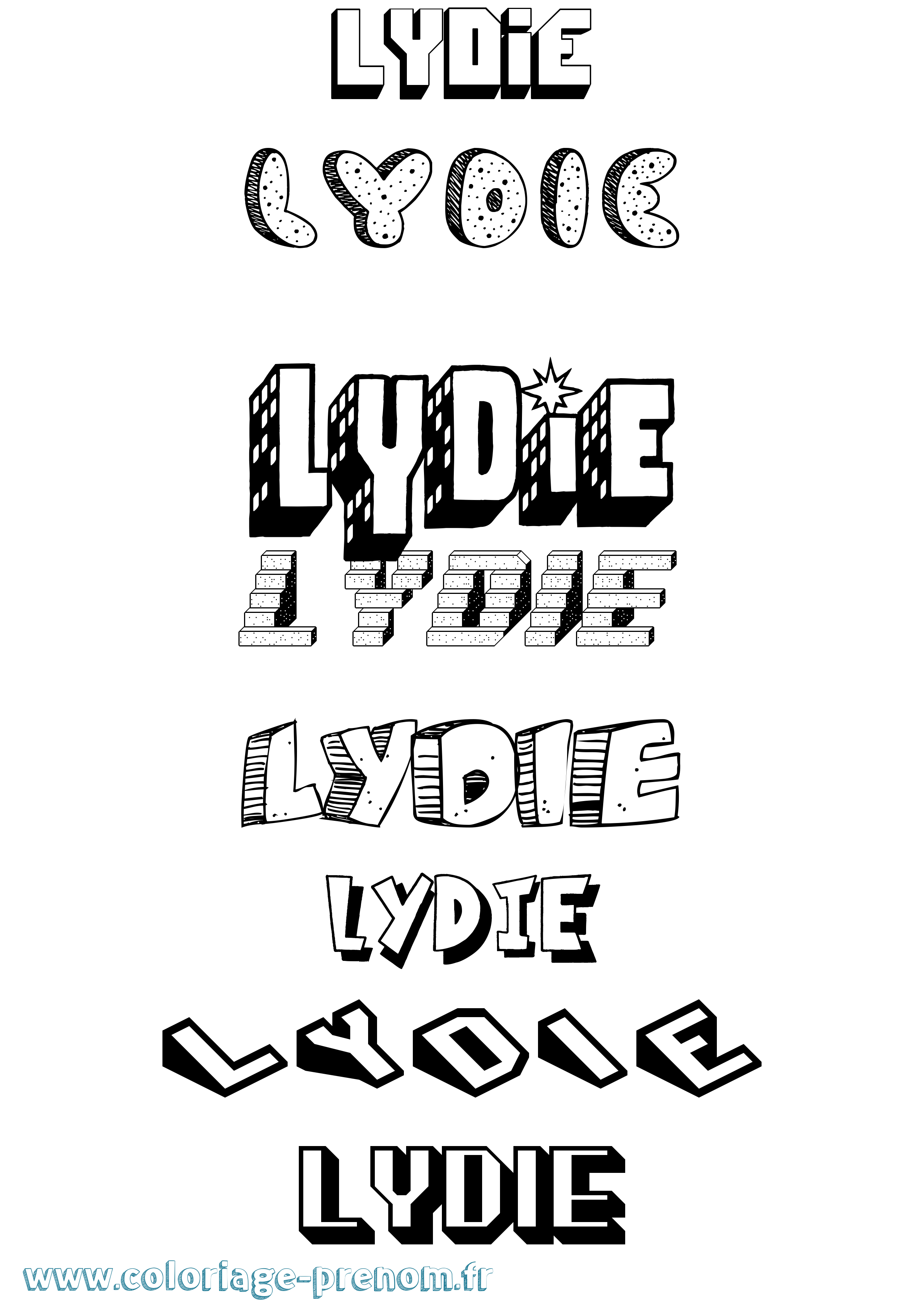 Coloriage Lydie Coloriage prénom Lydie