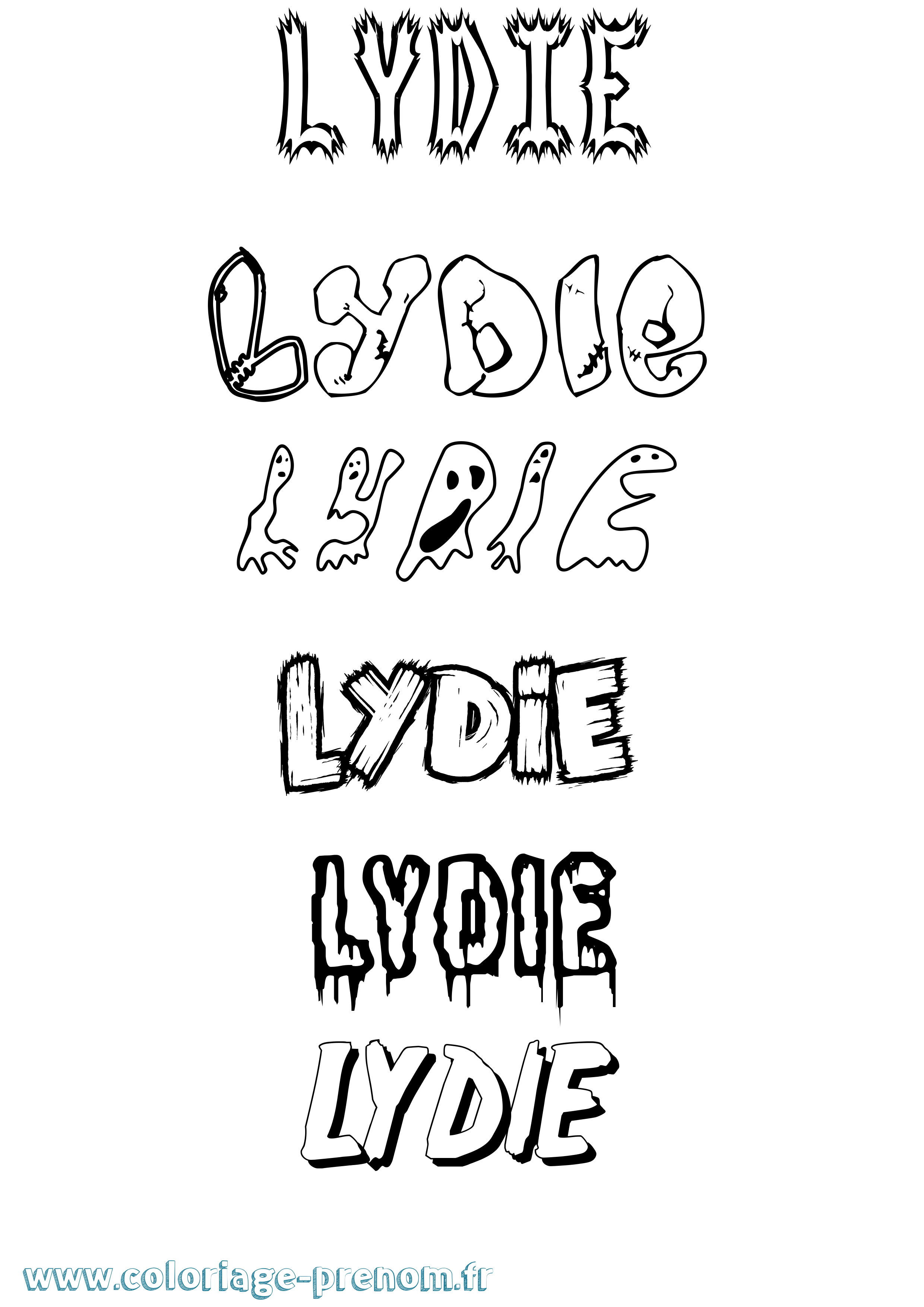 Coloriage prénom Lydie