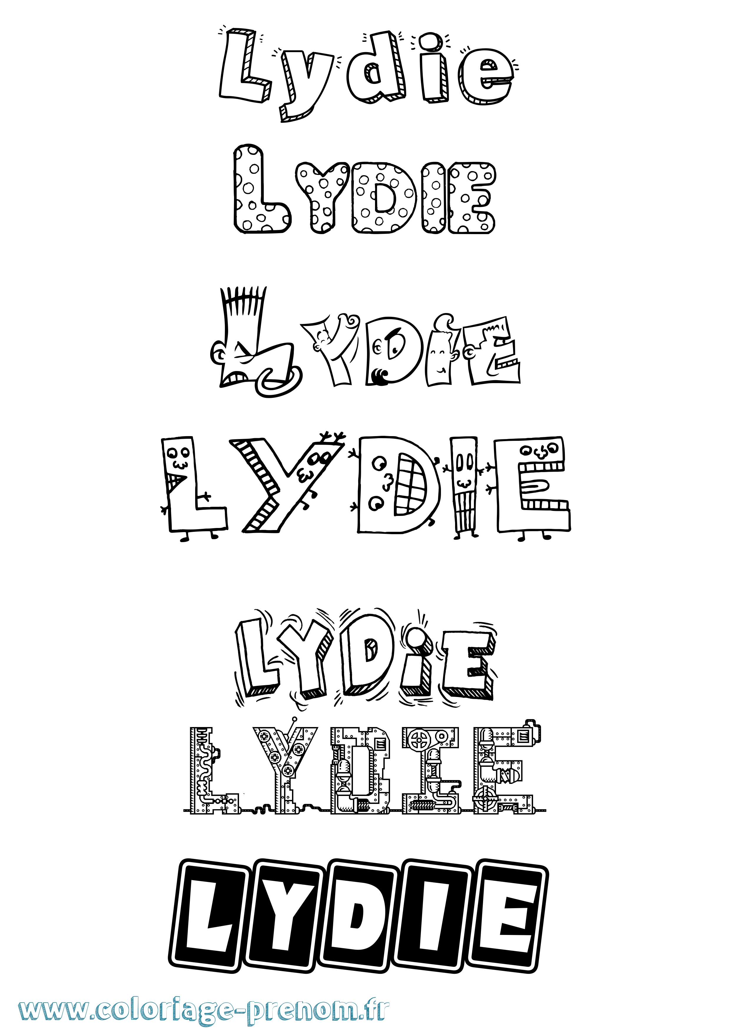 Coloriage Lydie Coloriage prénom Lydie