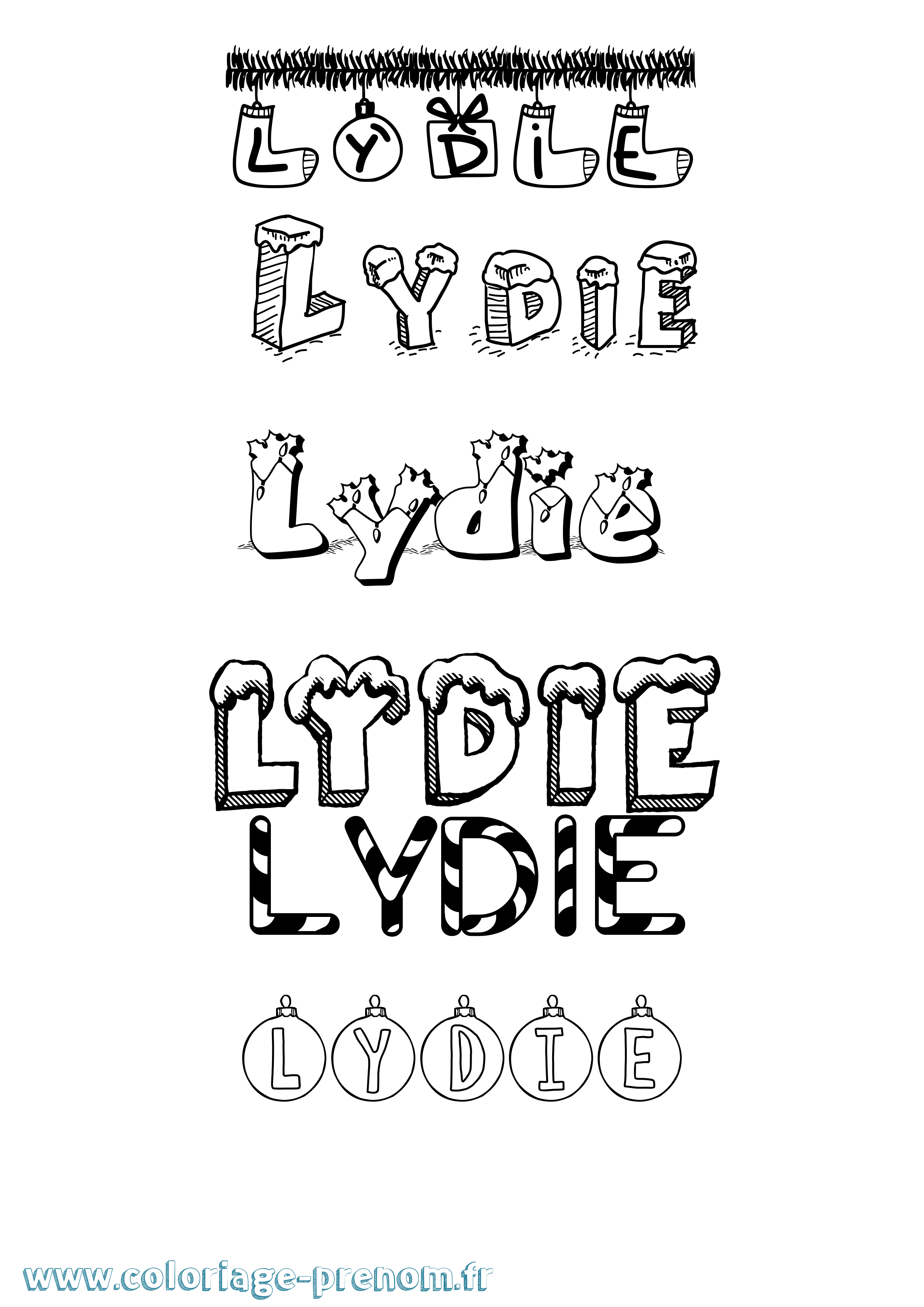 Coloriage Lydie Coloriage prénom Lydie