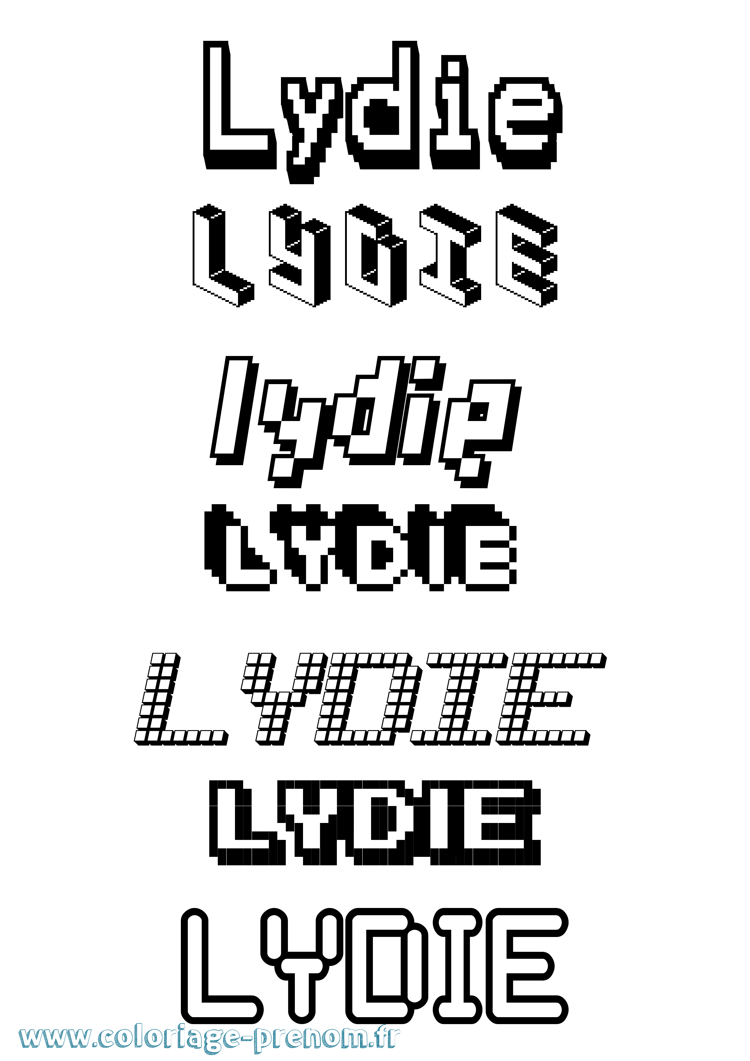 Coloriage Lydie Coloriage prénom Lydie