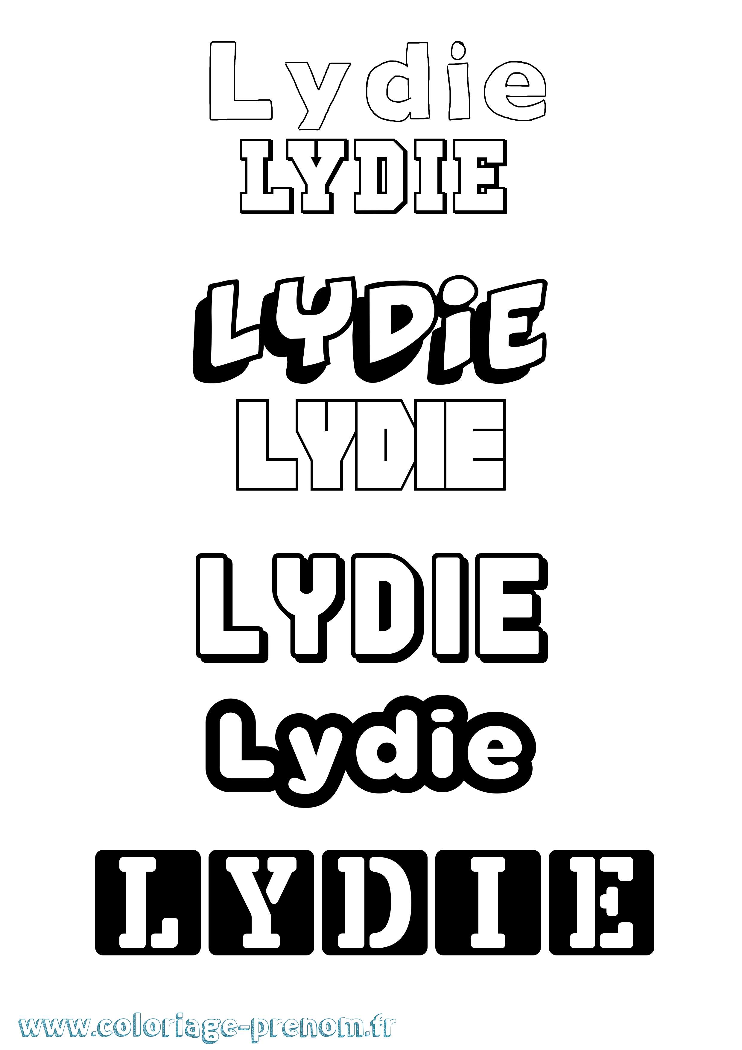Coloriage Lydie Coloriage prénom Lydie
