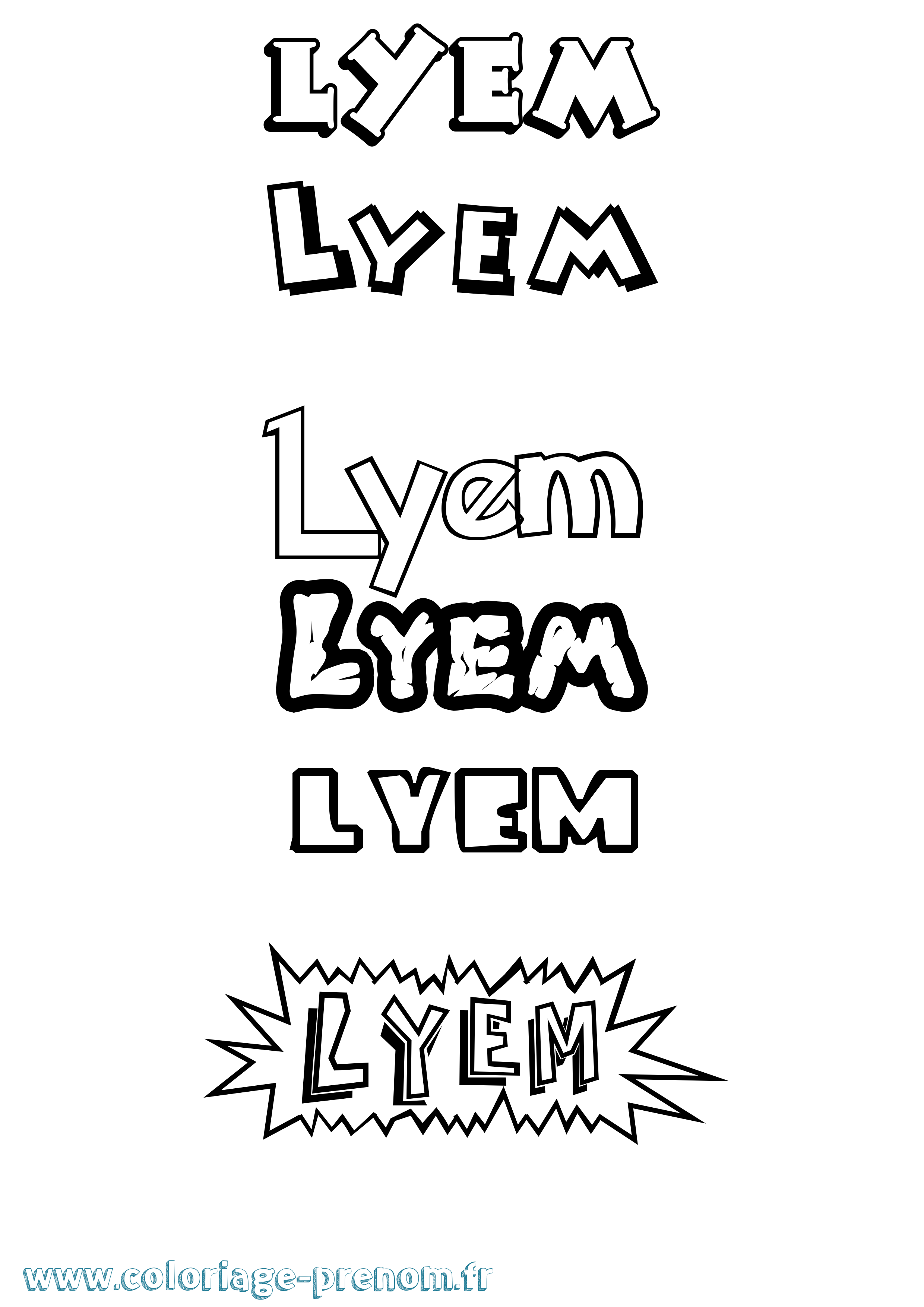 Coloriage prénom Lyem Dessin Animé