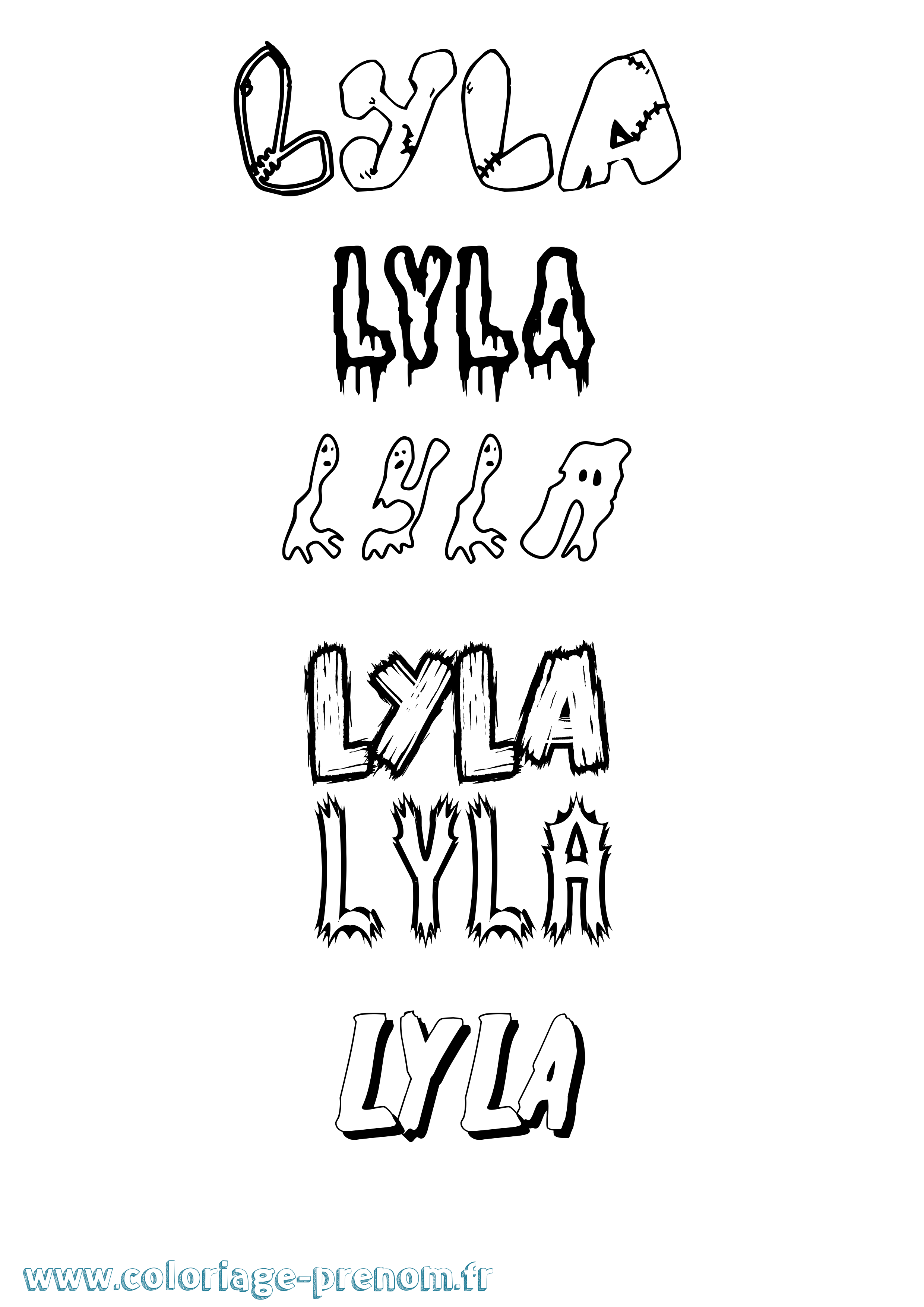 Coloriage prénom Lyla