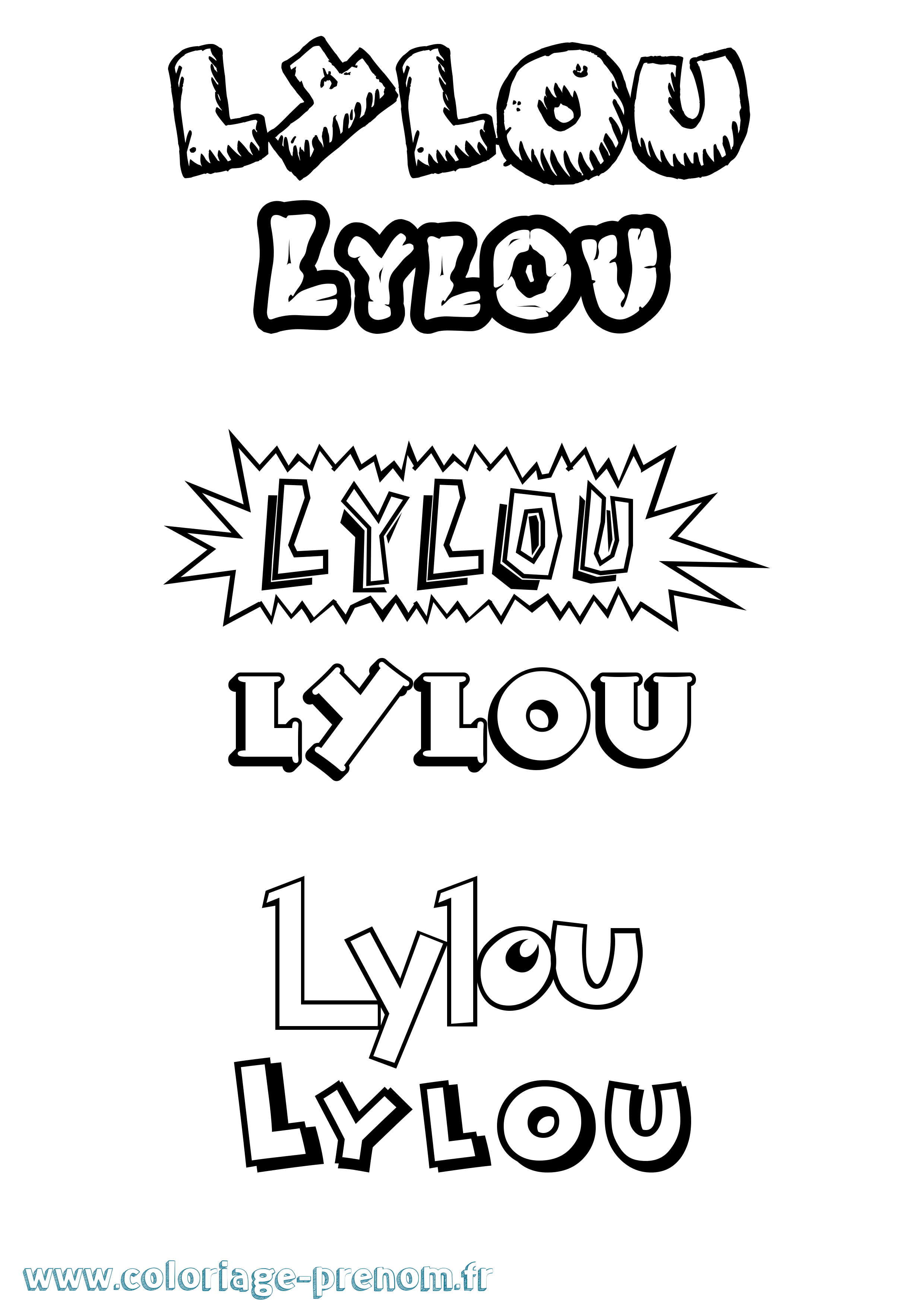 Coloriage prénom Lylou Dessin Animé