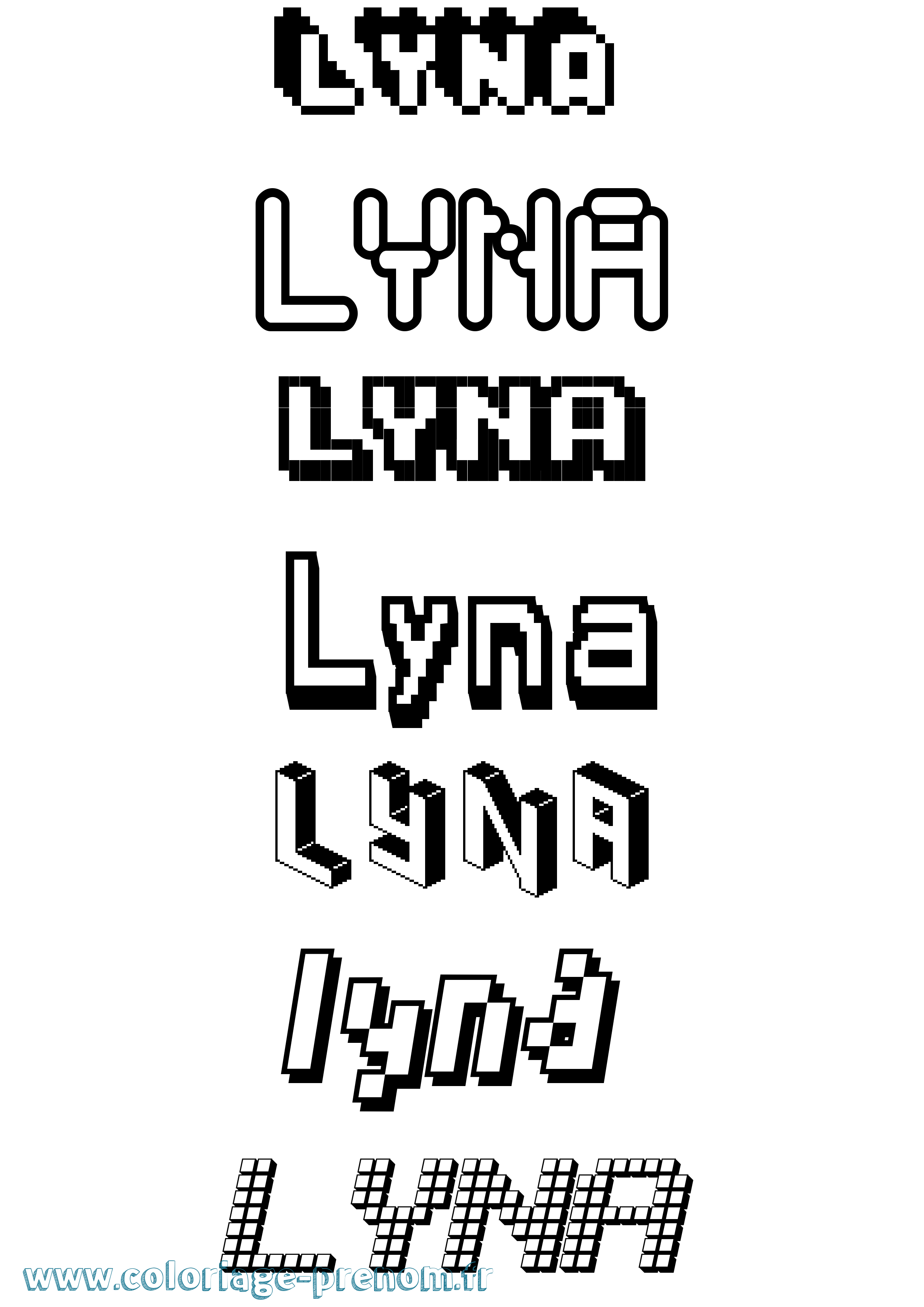Coloriage prénom Lyna