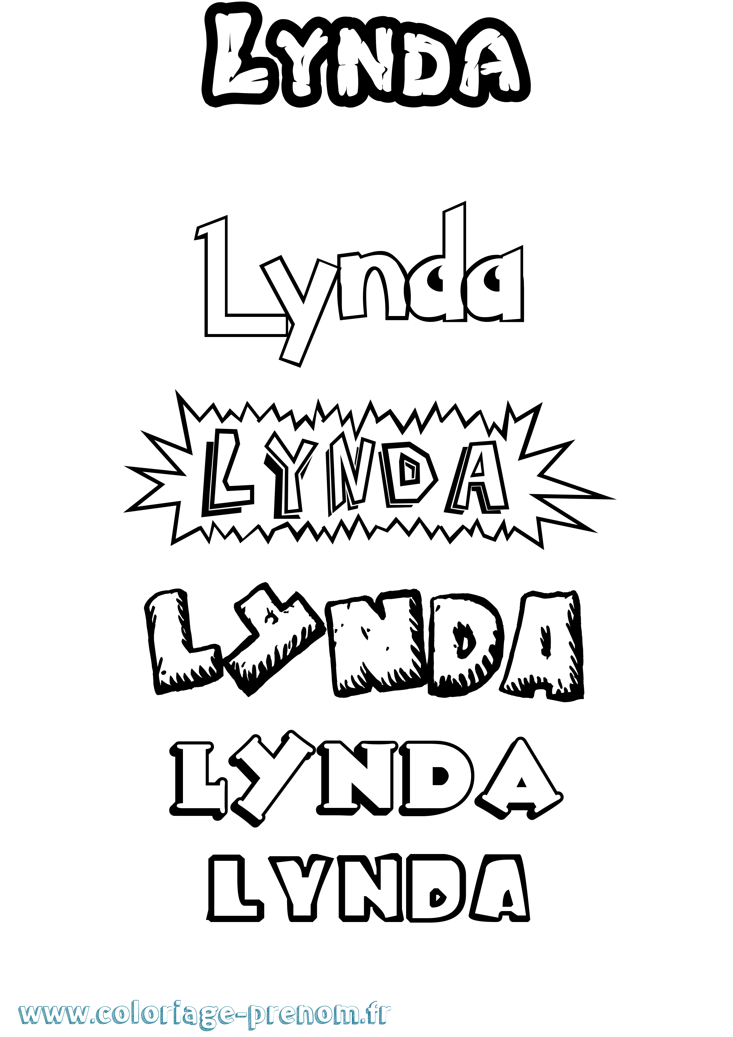 Coloriage prénom Lynda Dessin Animé
