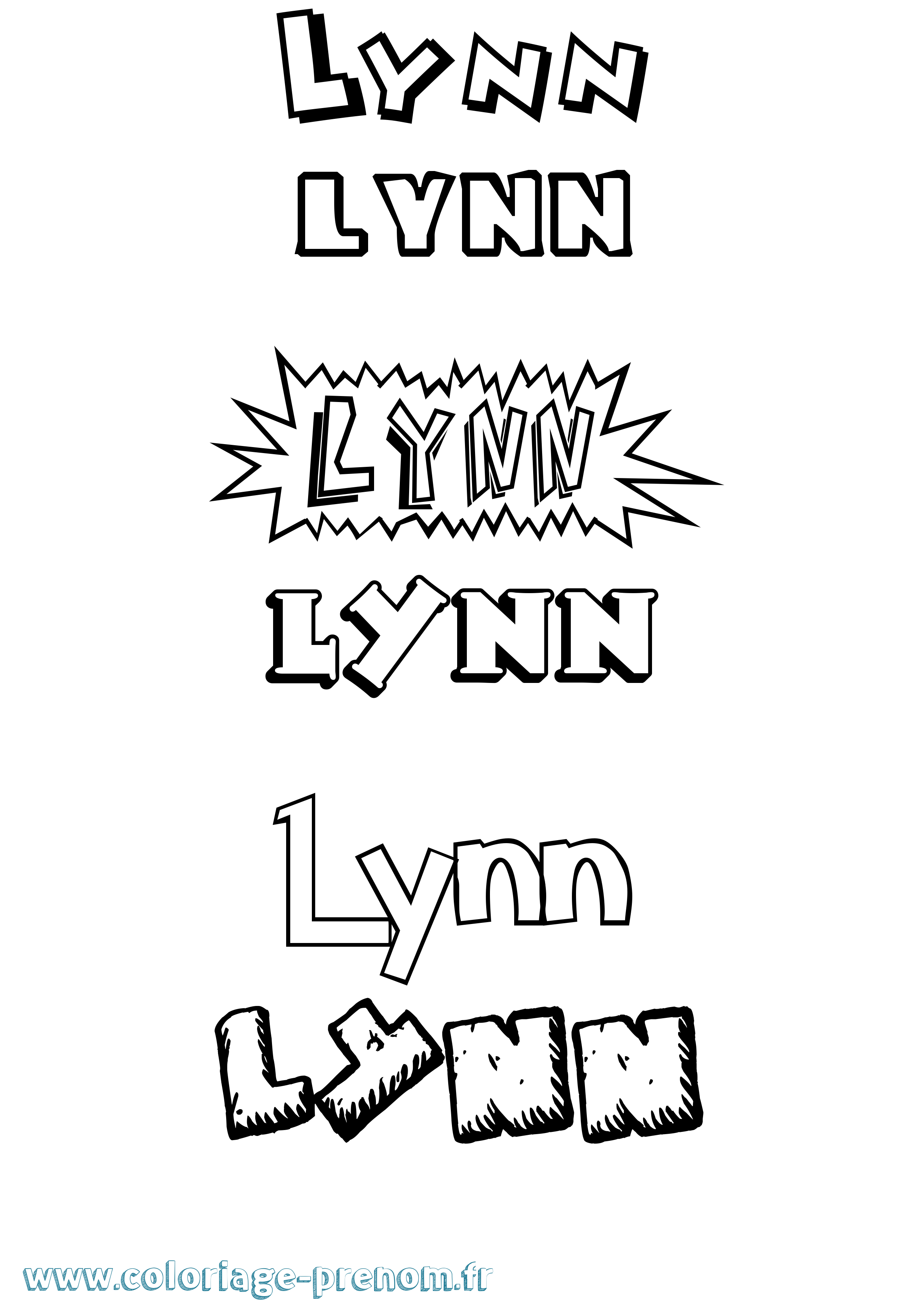 Coloriage prénom Lynn