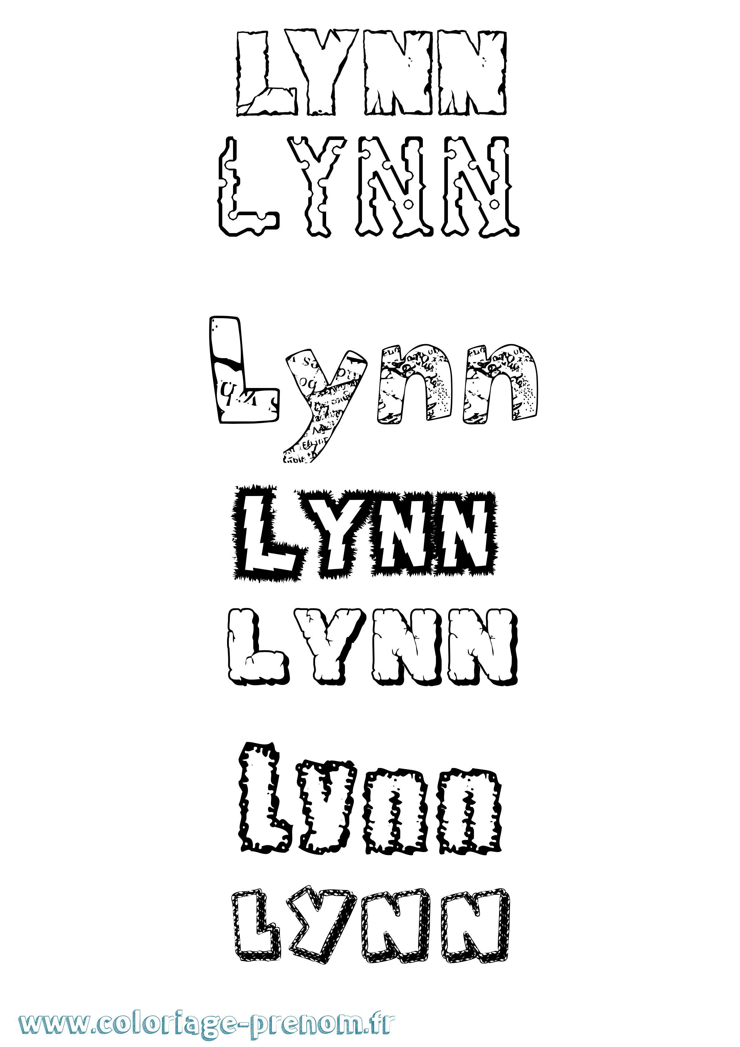 Coloriage prénom Lynn