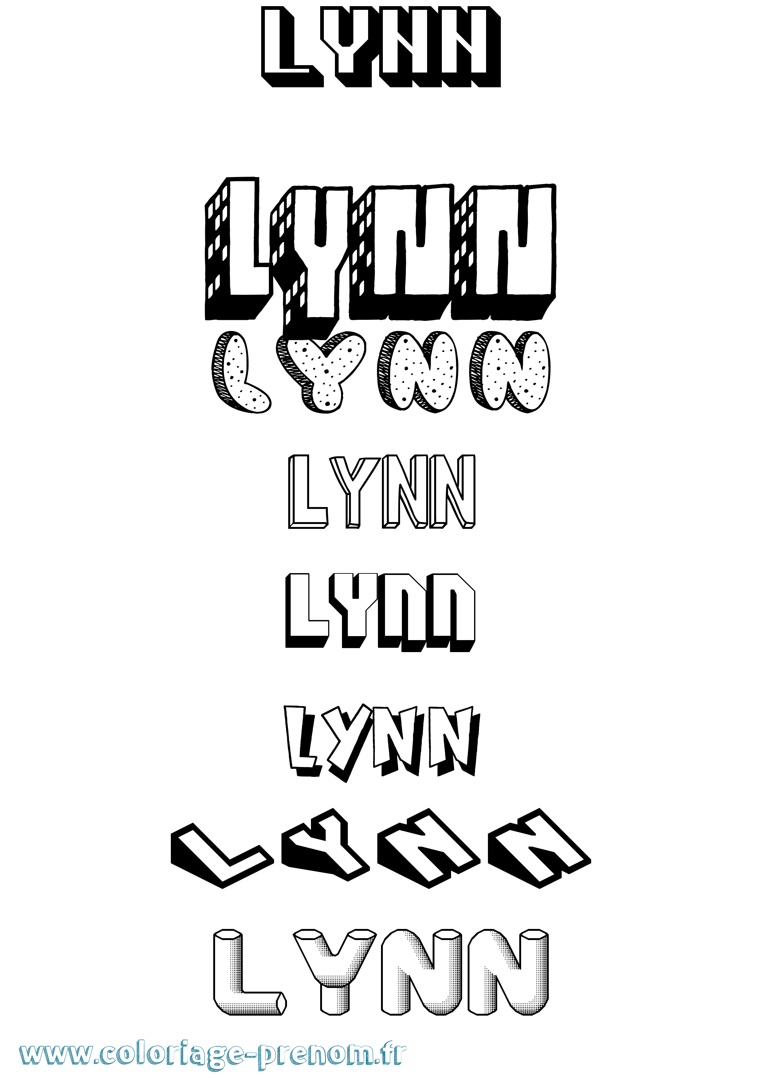 Coloriage Lynn Coloriage prénom Lynn