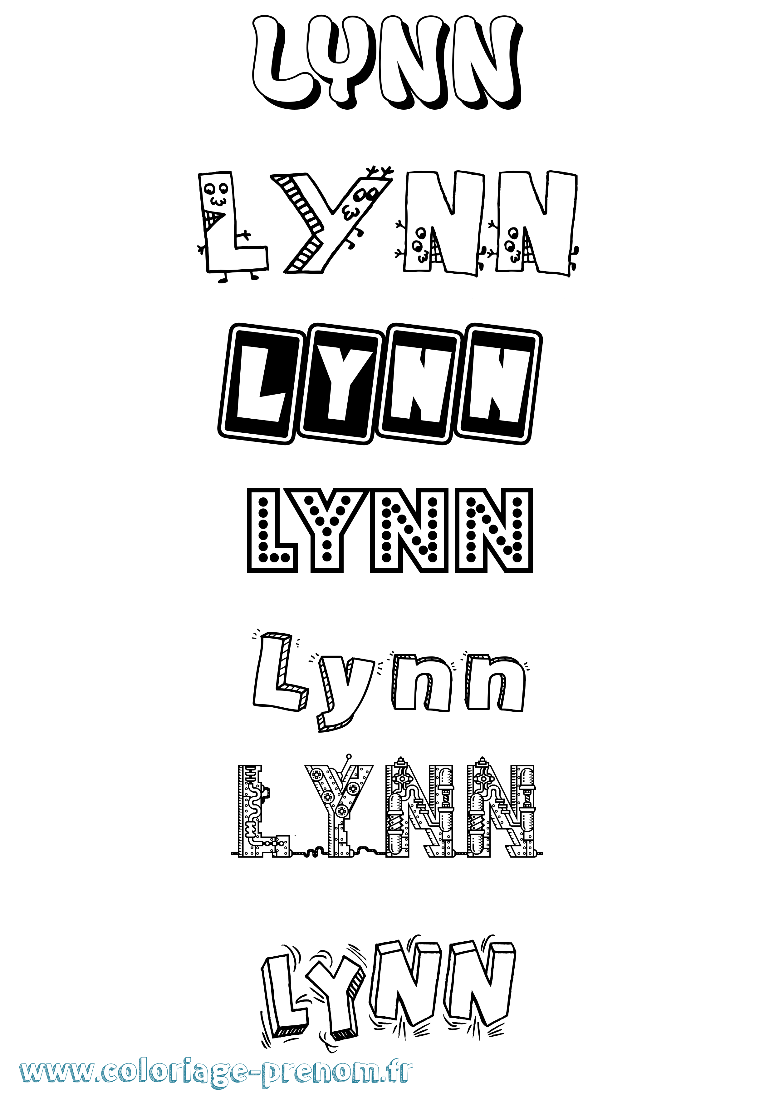 Coloriage Lynn Coloriage prénom Lynn