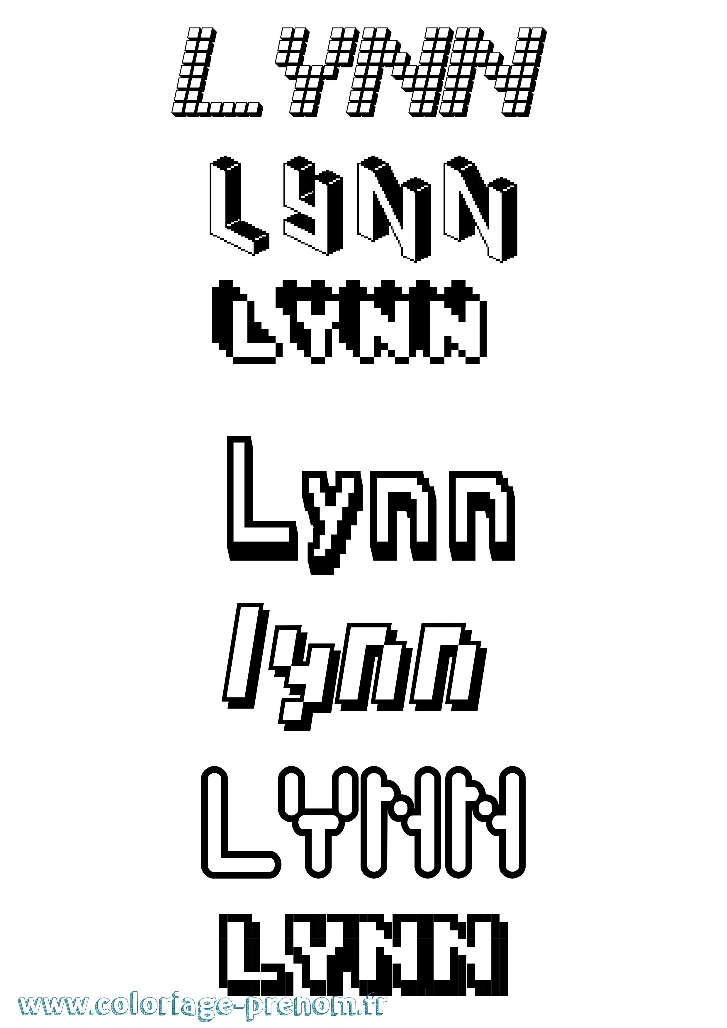 Coloriage Lynn Coloriage prénom Lynn