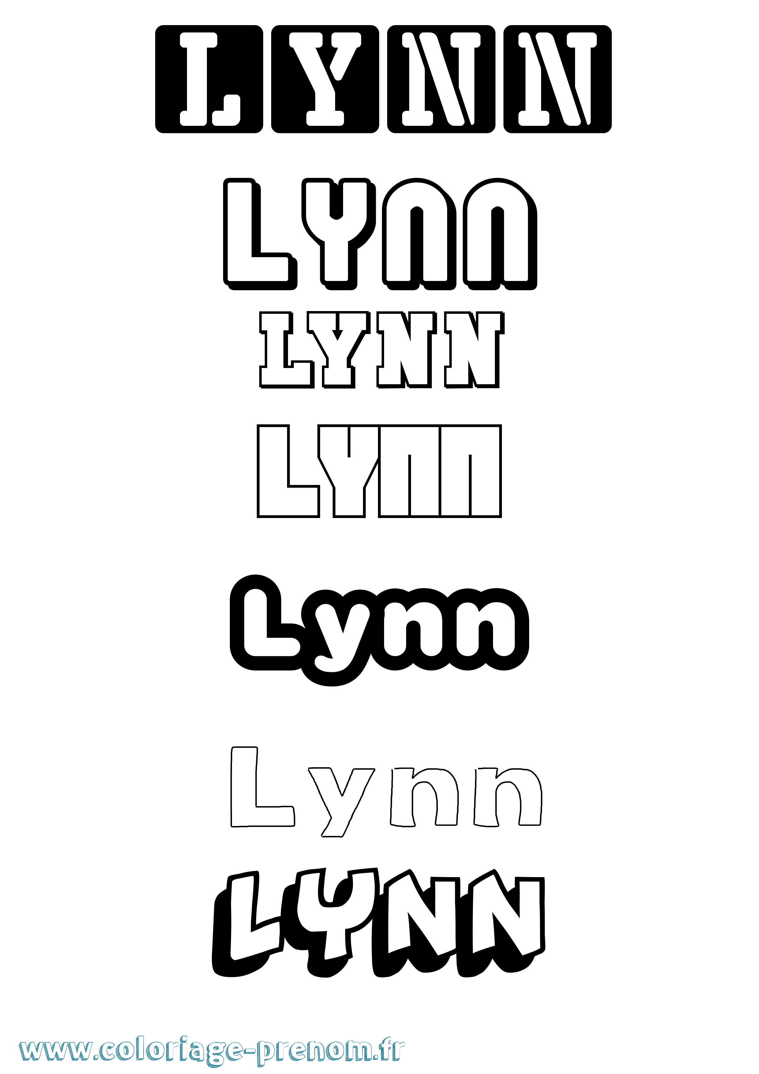 Coloriage Lynn Coloriage prénom Lynn