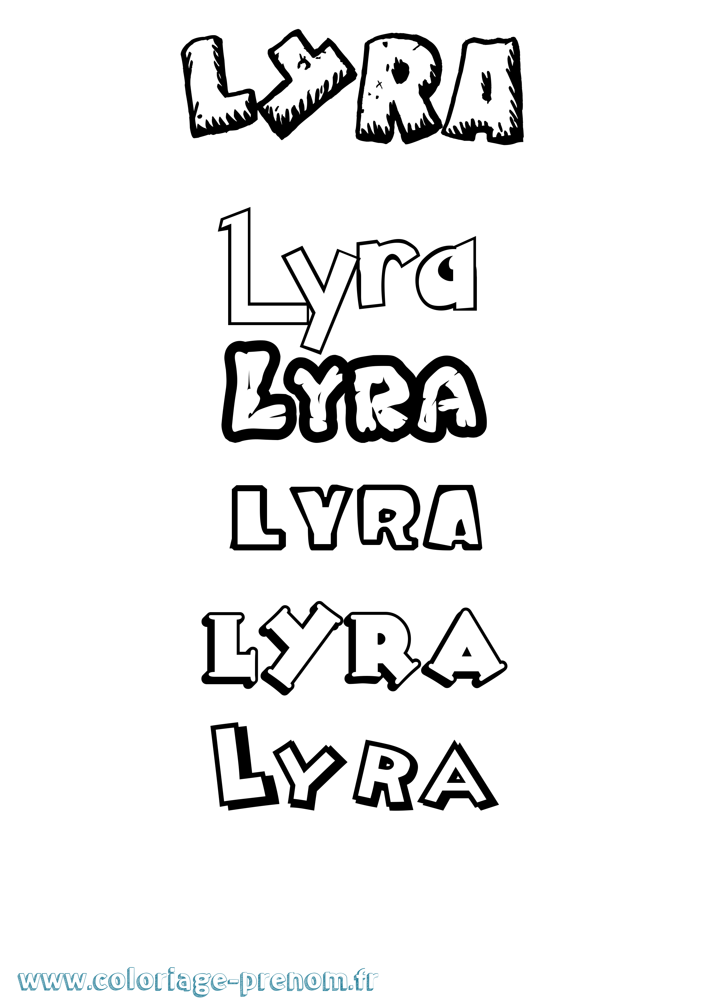 Coloriage prénom Lyra Dessin Animé