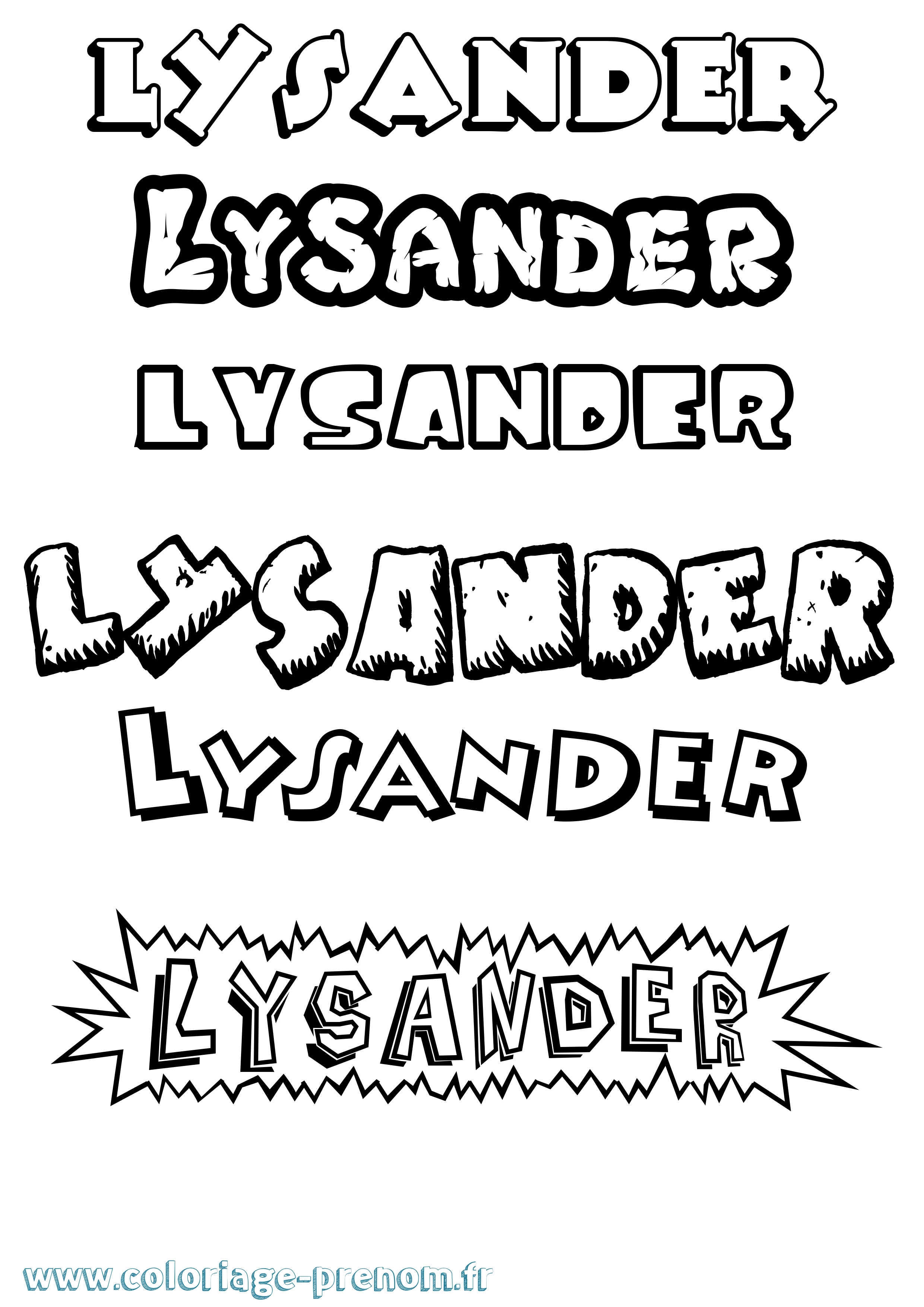 Coloriage prénom Lysander Dessin Animé