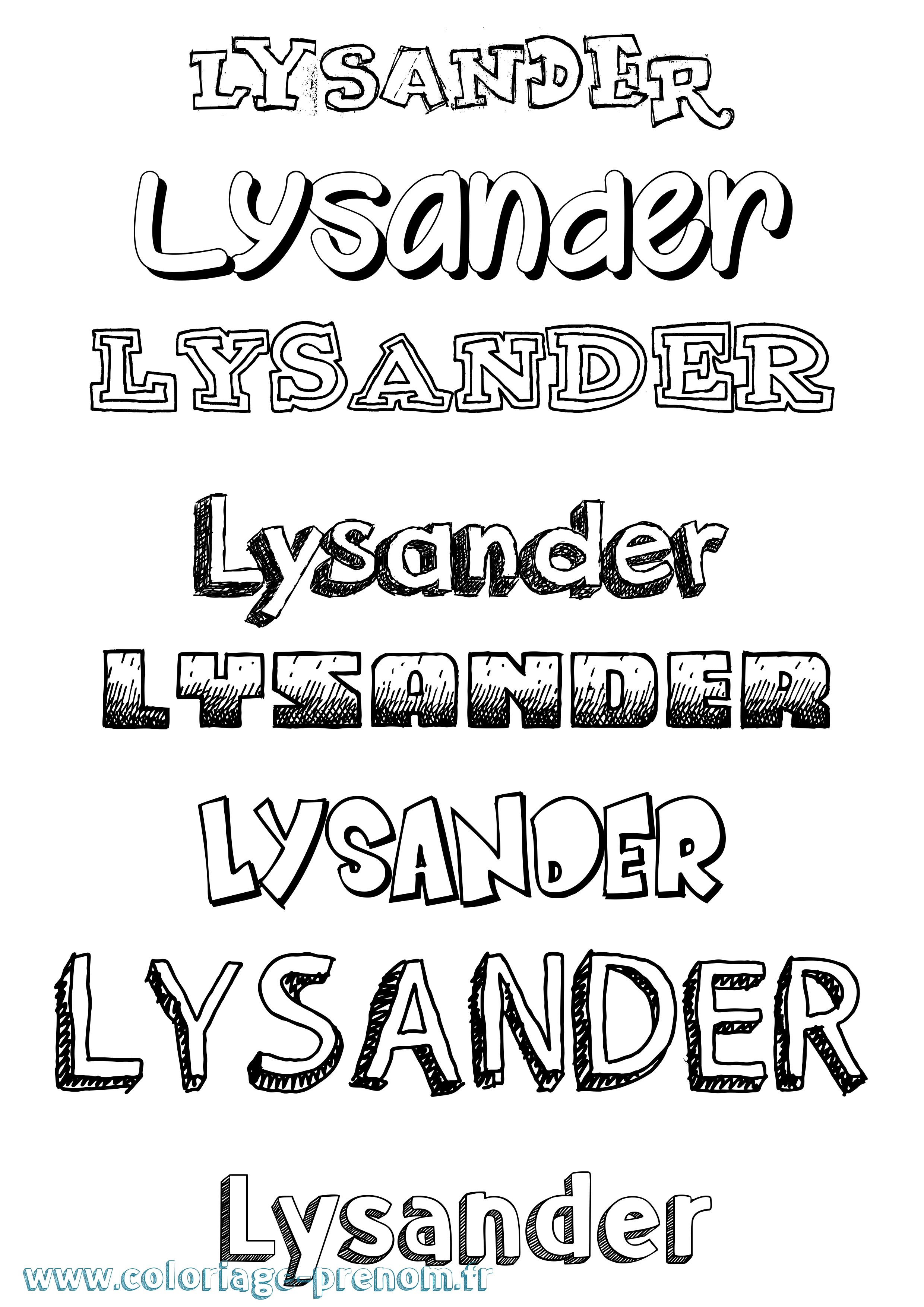 Coloriage prénom Lysander Dessiné