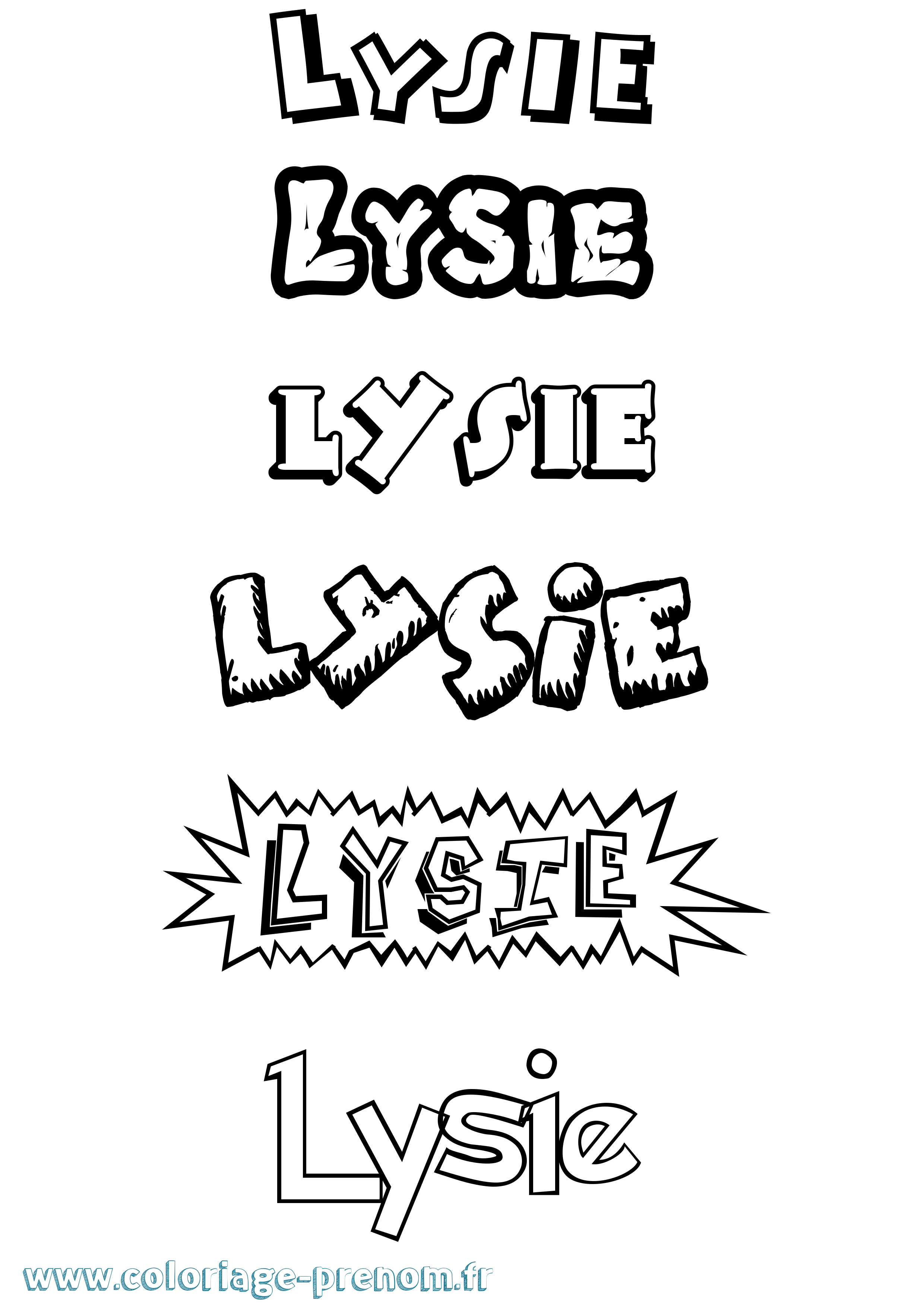 Coloriage prénom Lysie Dessin Animé