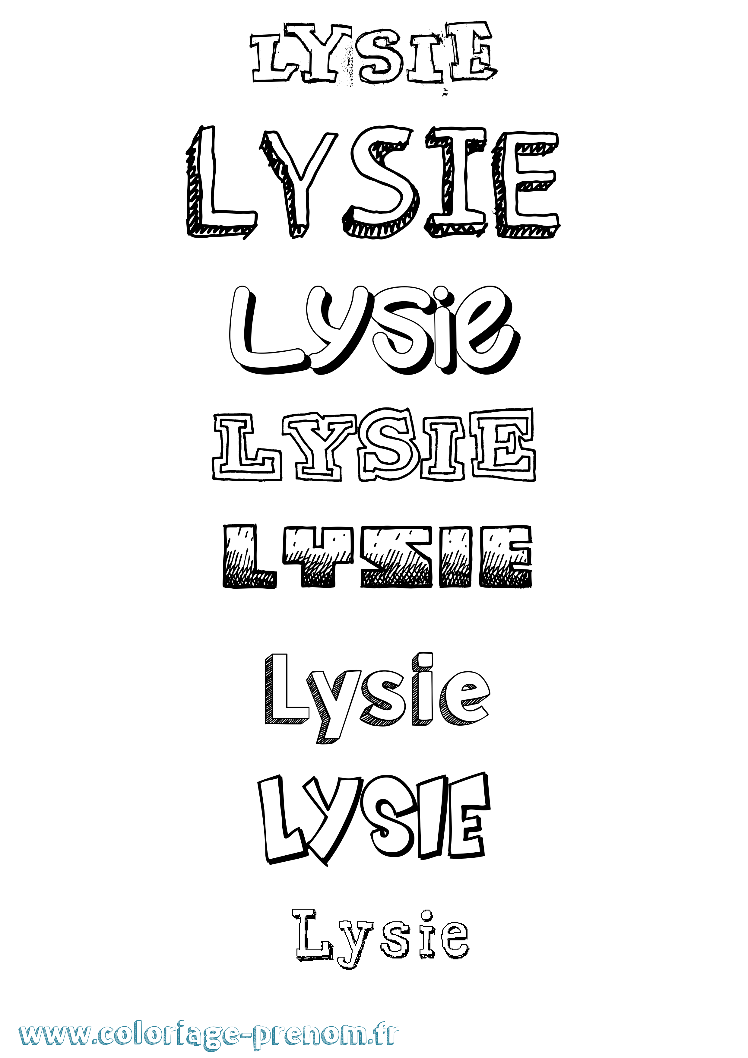Coloriage prénom Lysie Dessiné