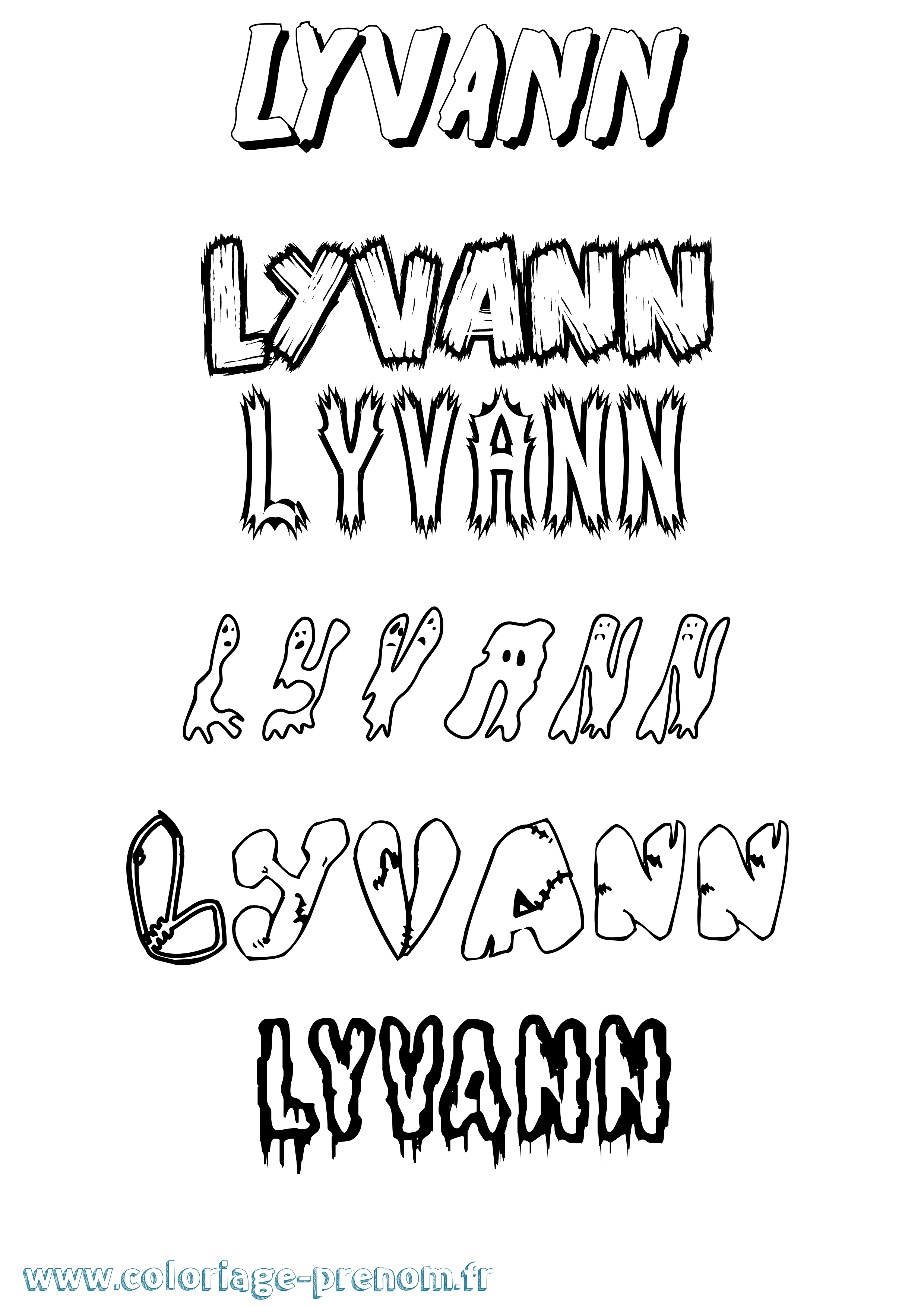Coloriage prénom Lyvann Frisson