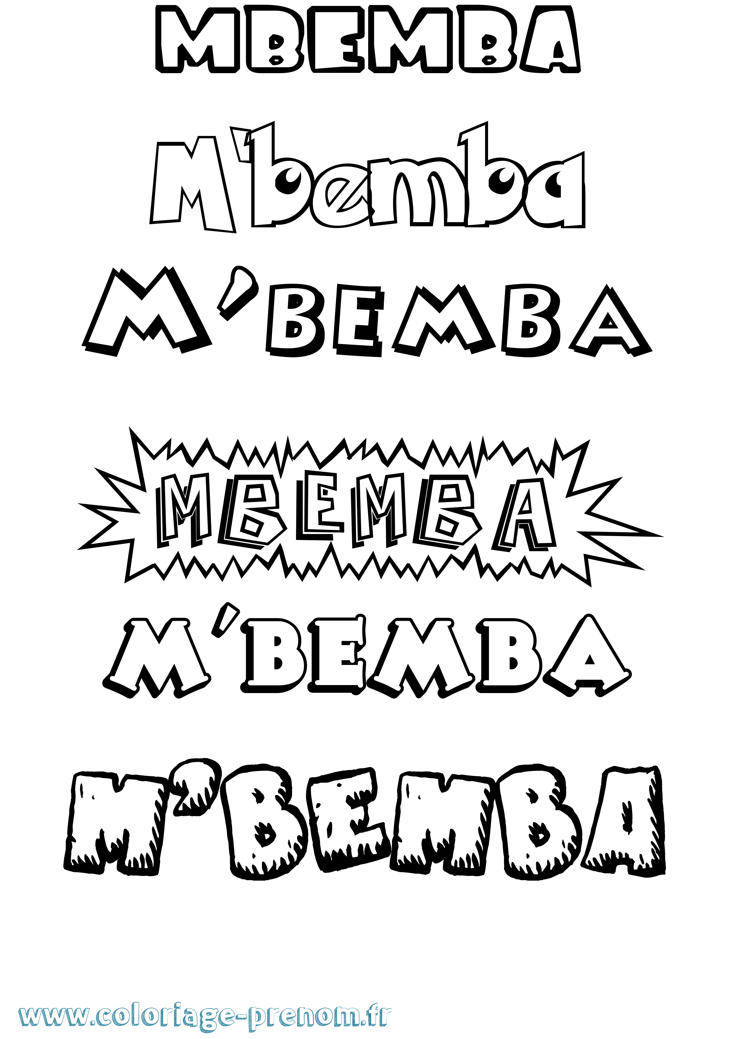 Coloriage M'Bemba Dessin Animé Coloriage prénom M'Bemba Dessin Animé