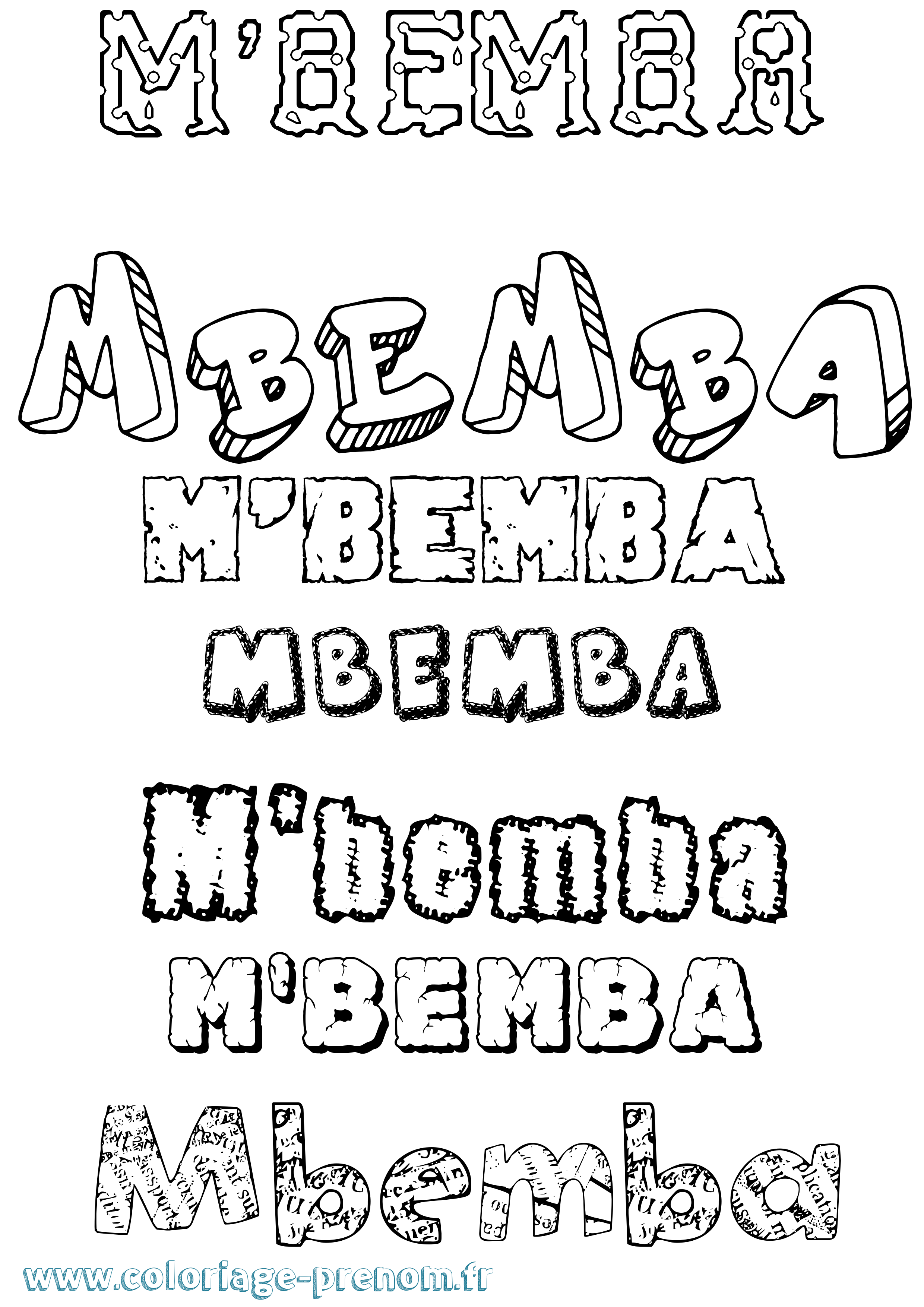 Coloriage M'Bemba Destructuré Coloriage prénom M'Bemba Destructuré