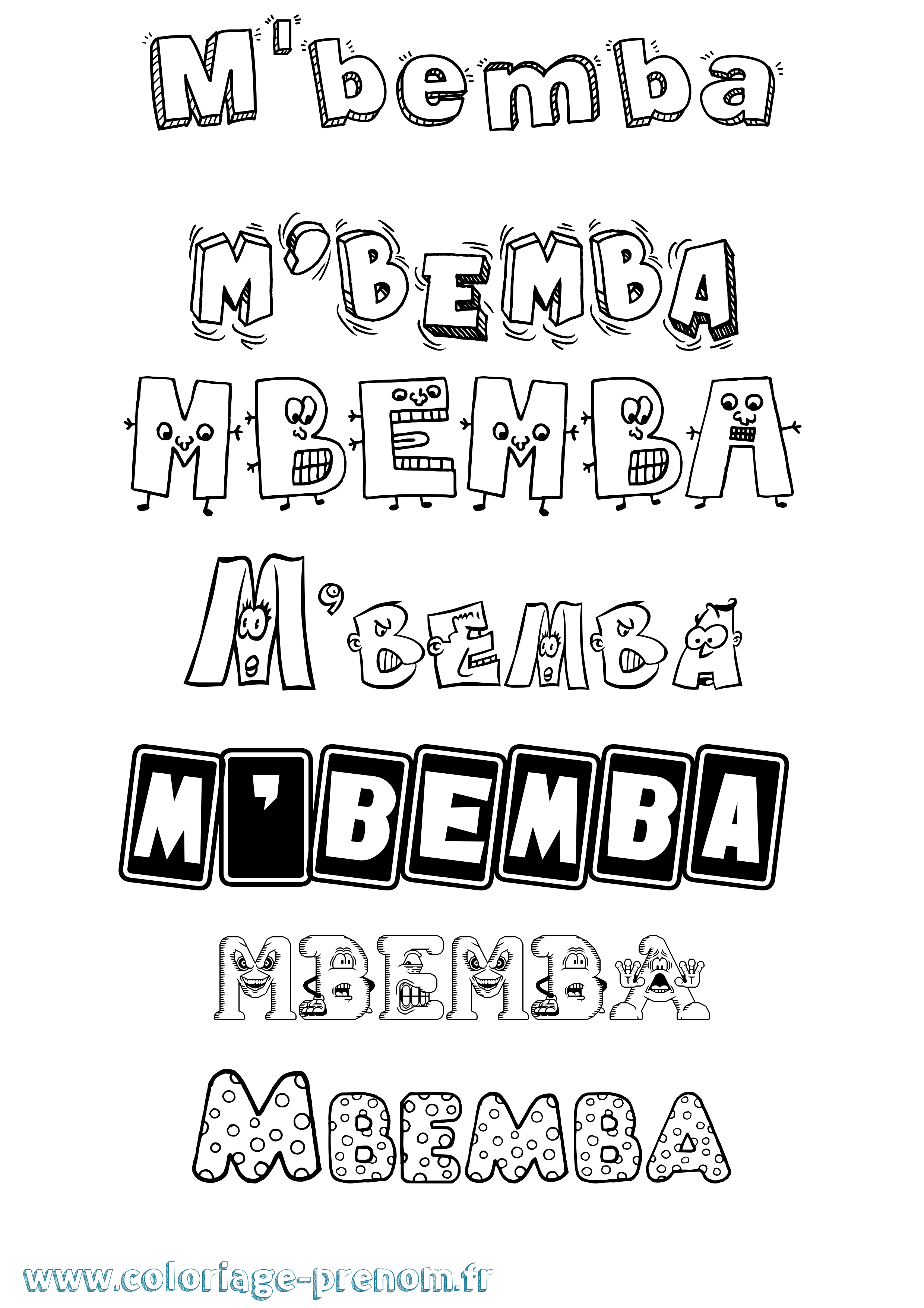 Coloriage M'Bemba Fun Coloriage prénom M'Bemba Fun