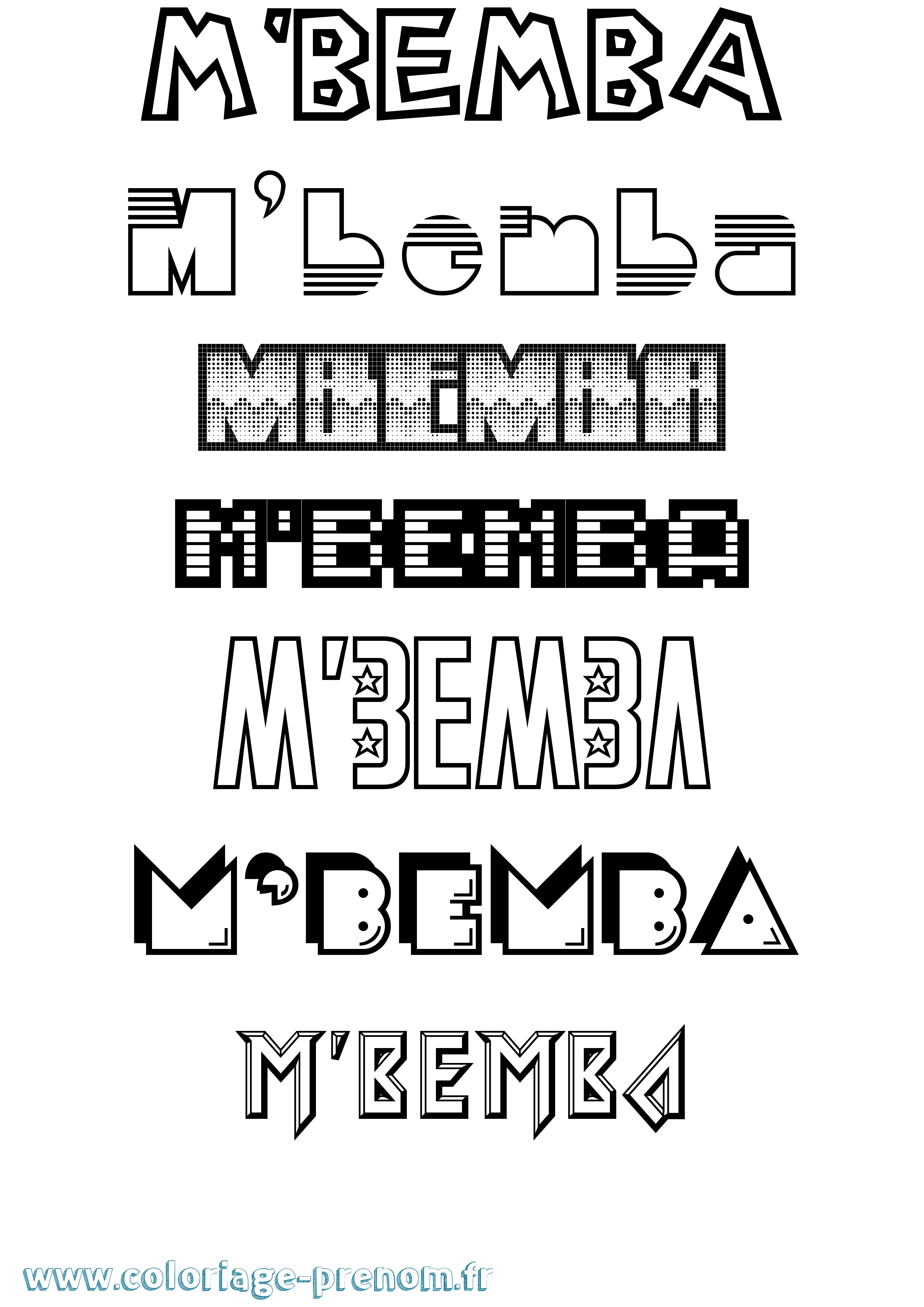 Coloriage M'Bemba Jeux Vidéos Coloriage prénom M'Bemba Jeux Vidéos