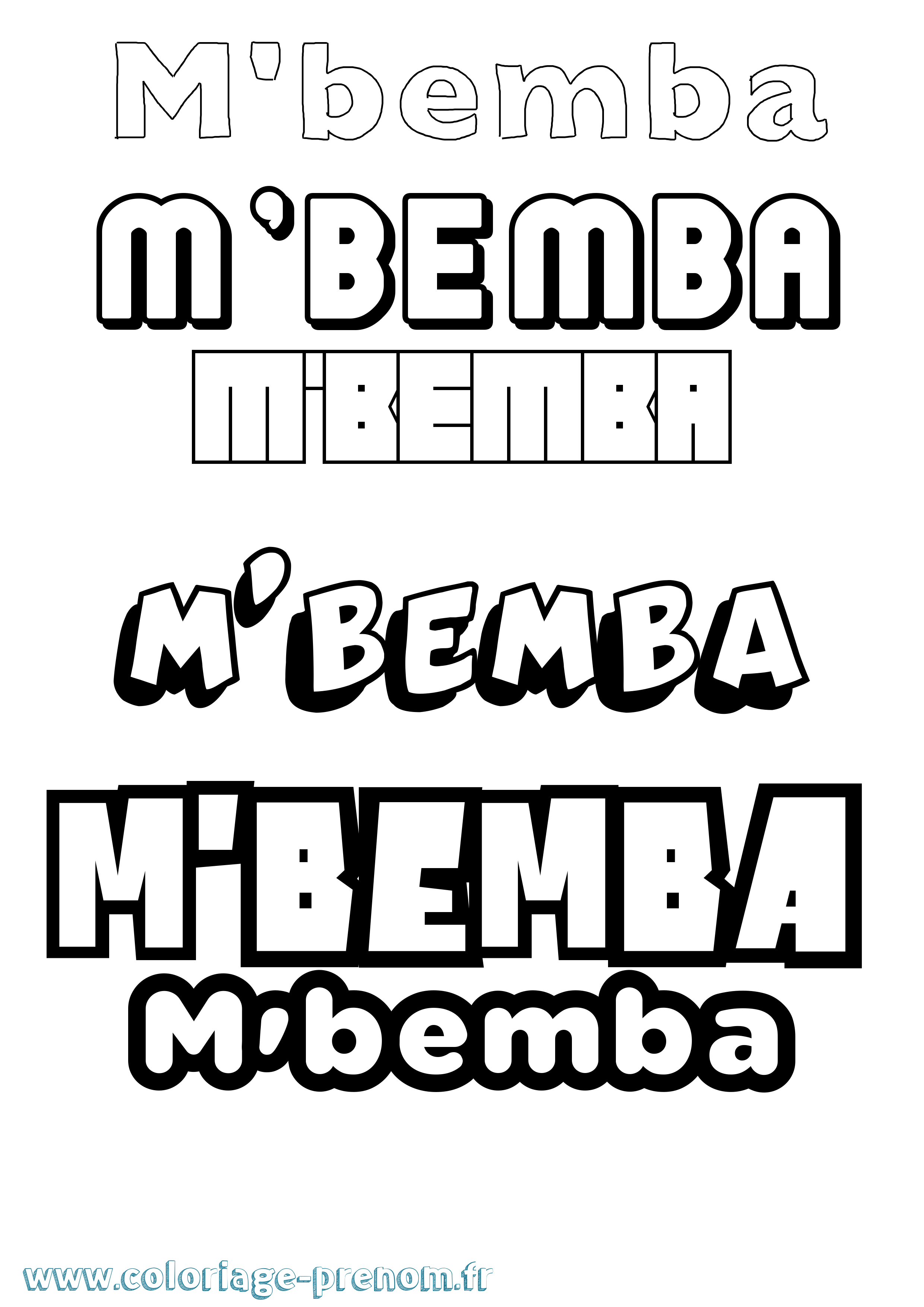 Coloriage M'Bemba Simple Coloriage prénom M'Bemba Simple