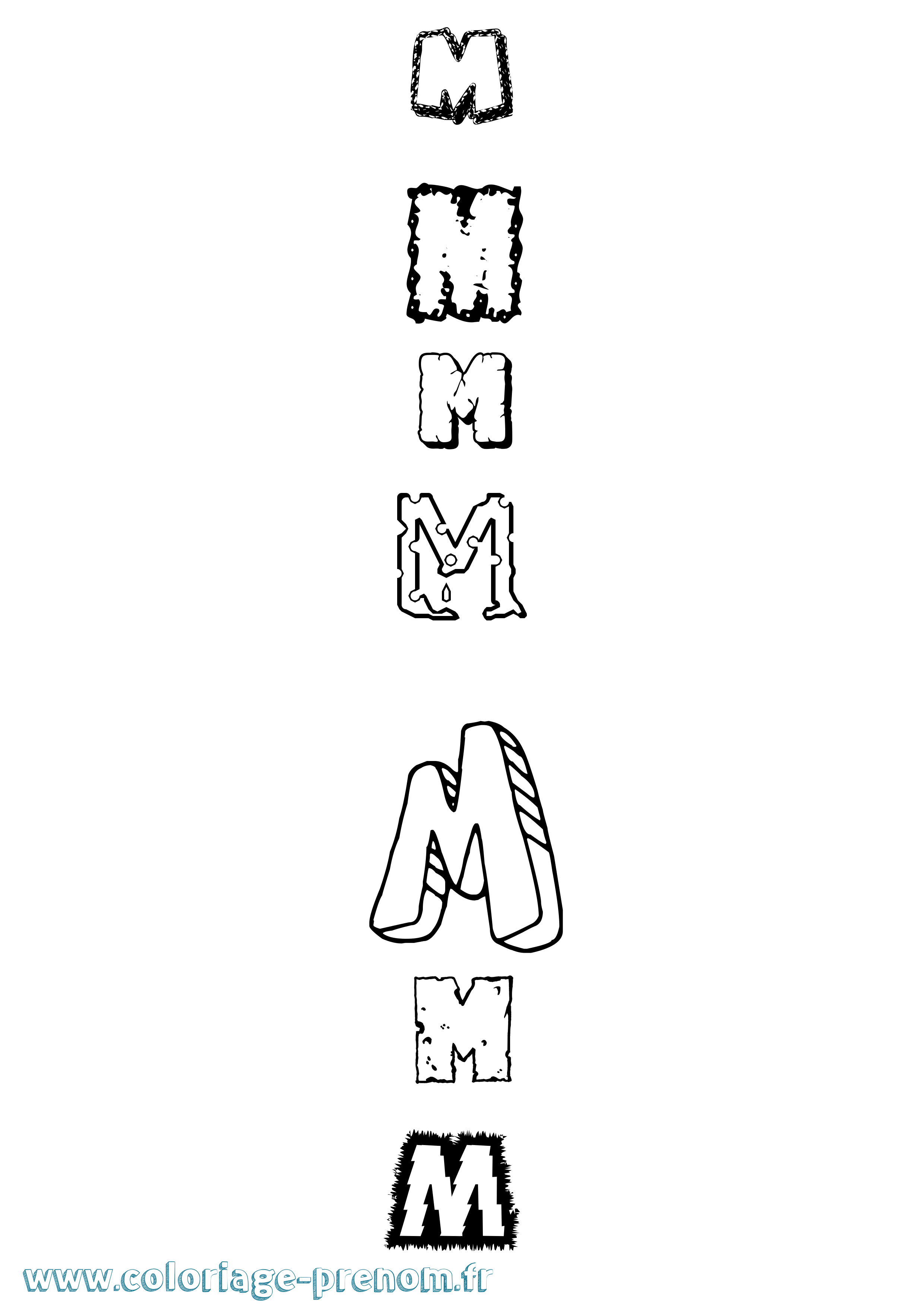 Coloriage M Destructuré Coloriage prénom M Destructuré