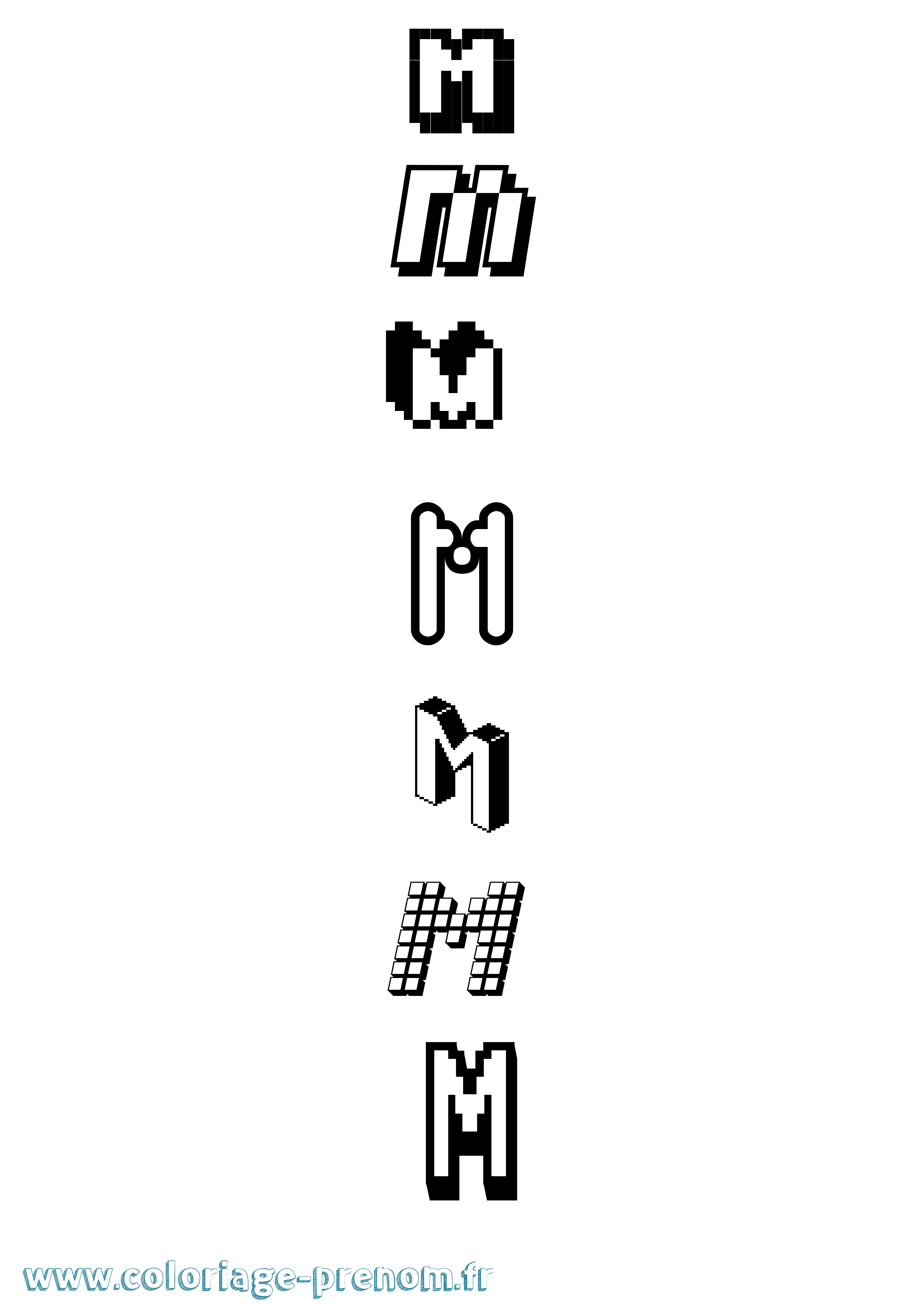 Coloriage M Pixel Coloriage prénom M Pixel