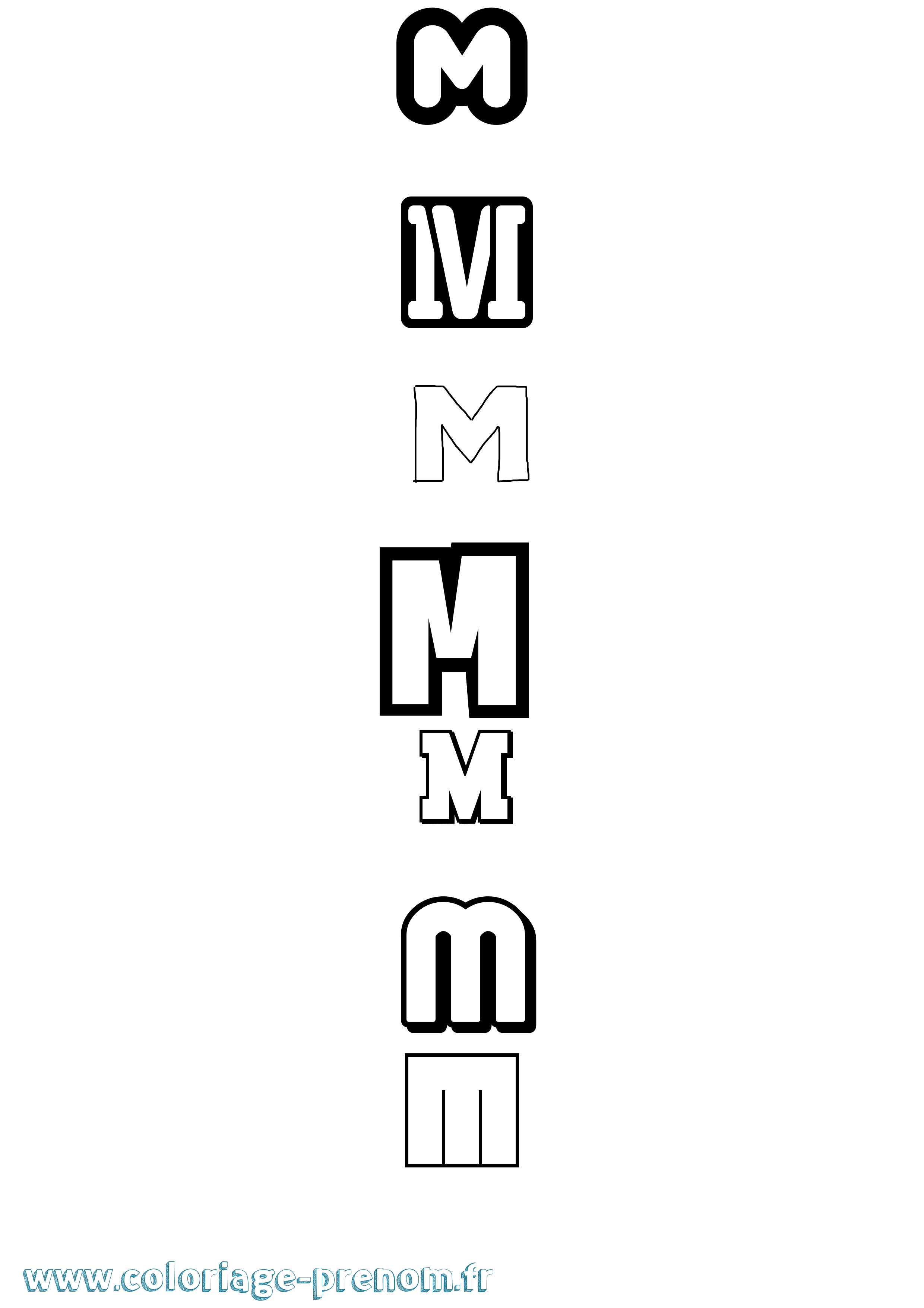 Coloriage M Simple Coloriage prénom M Simple