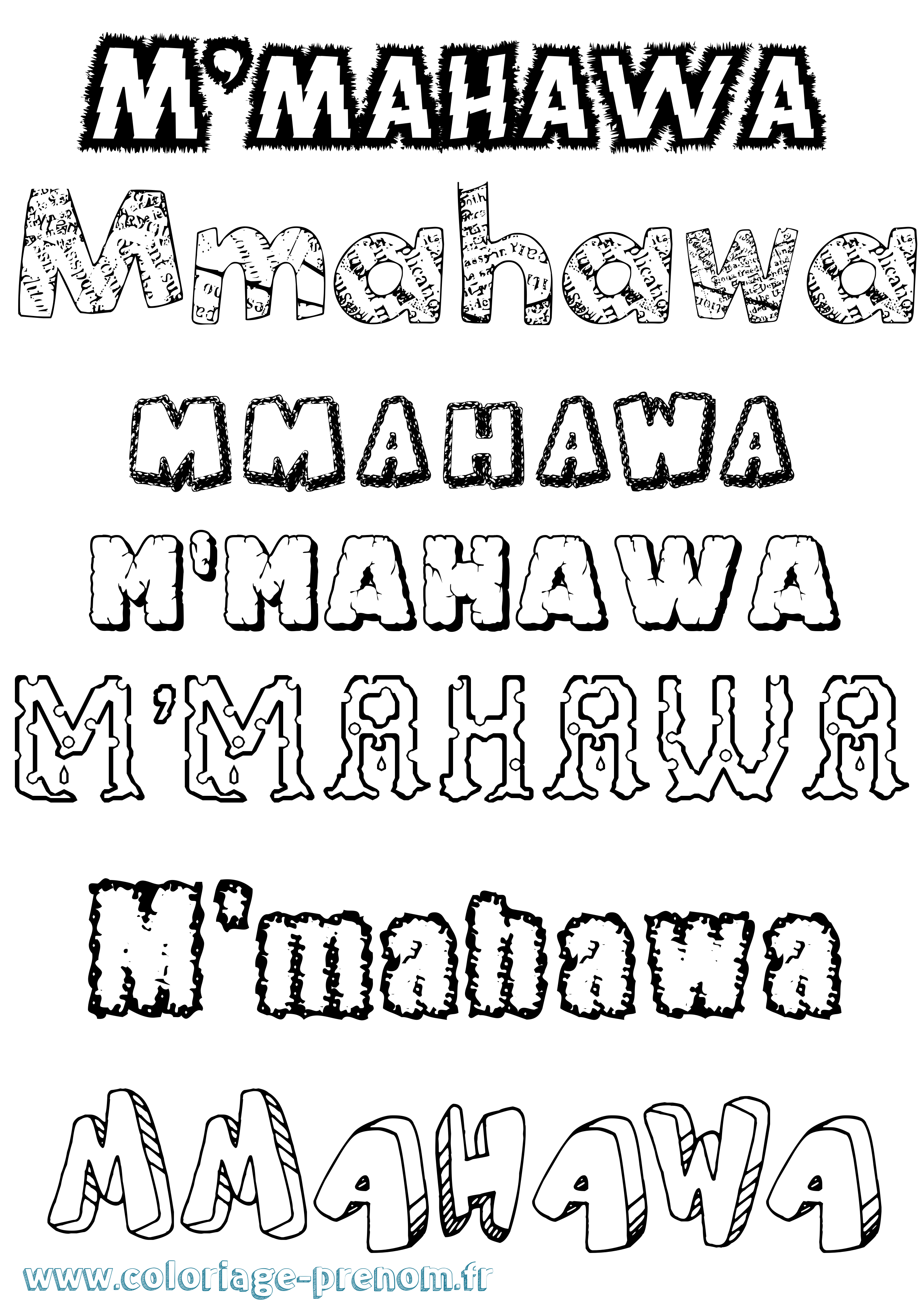 Coloriage M'Mahawa Destructuré Coloriage prénom M'Mahawa Destructuré
