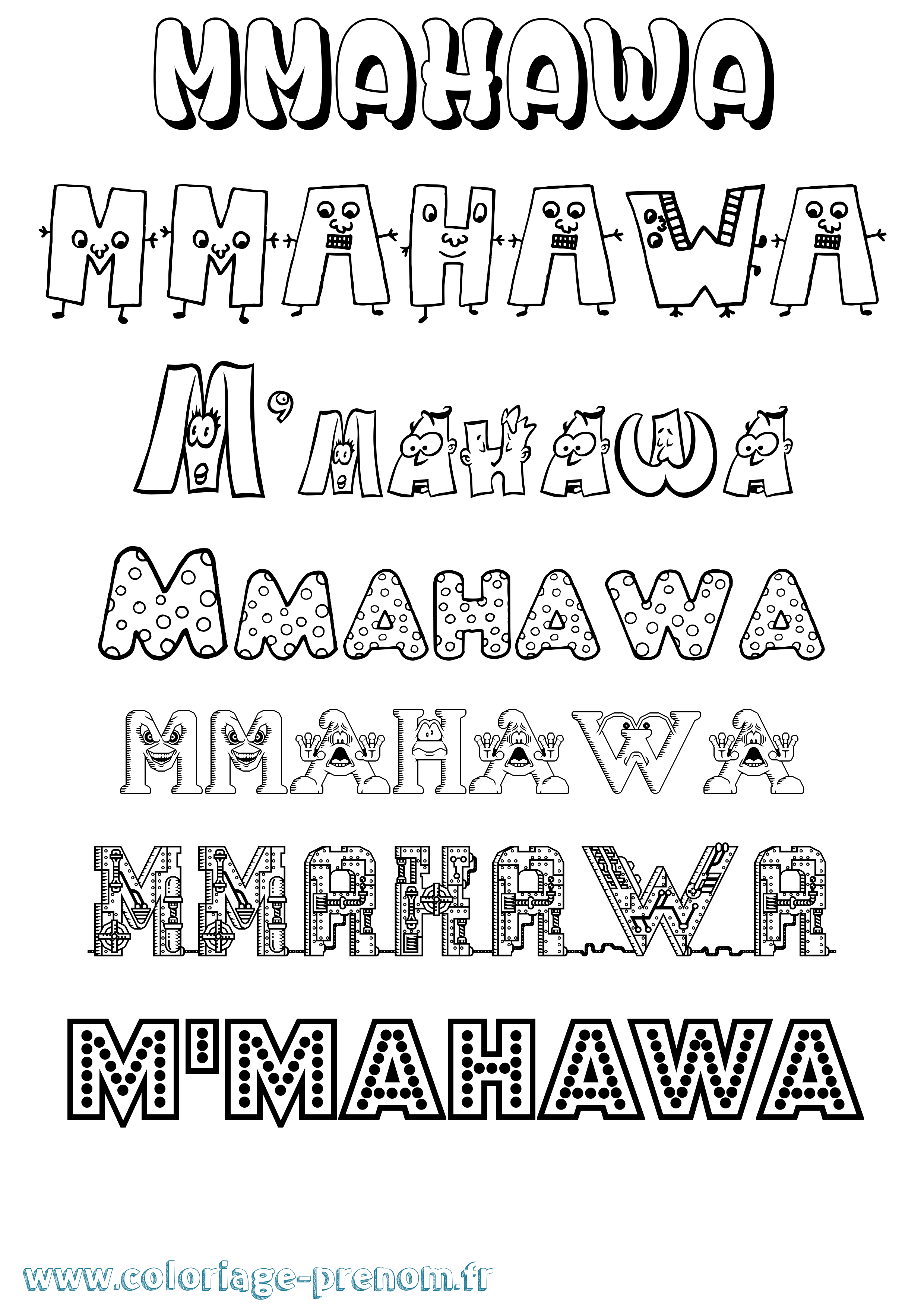 Coloriage M'Mahawa Fun Coloriage prénom M'Mahawa Fun