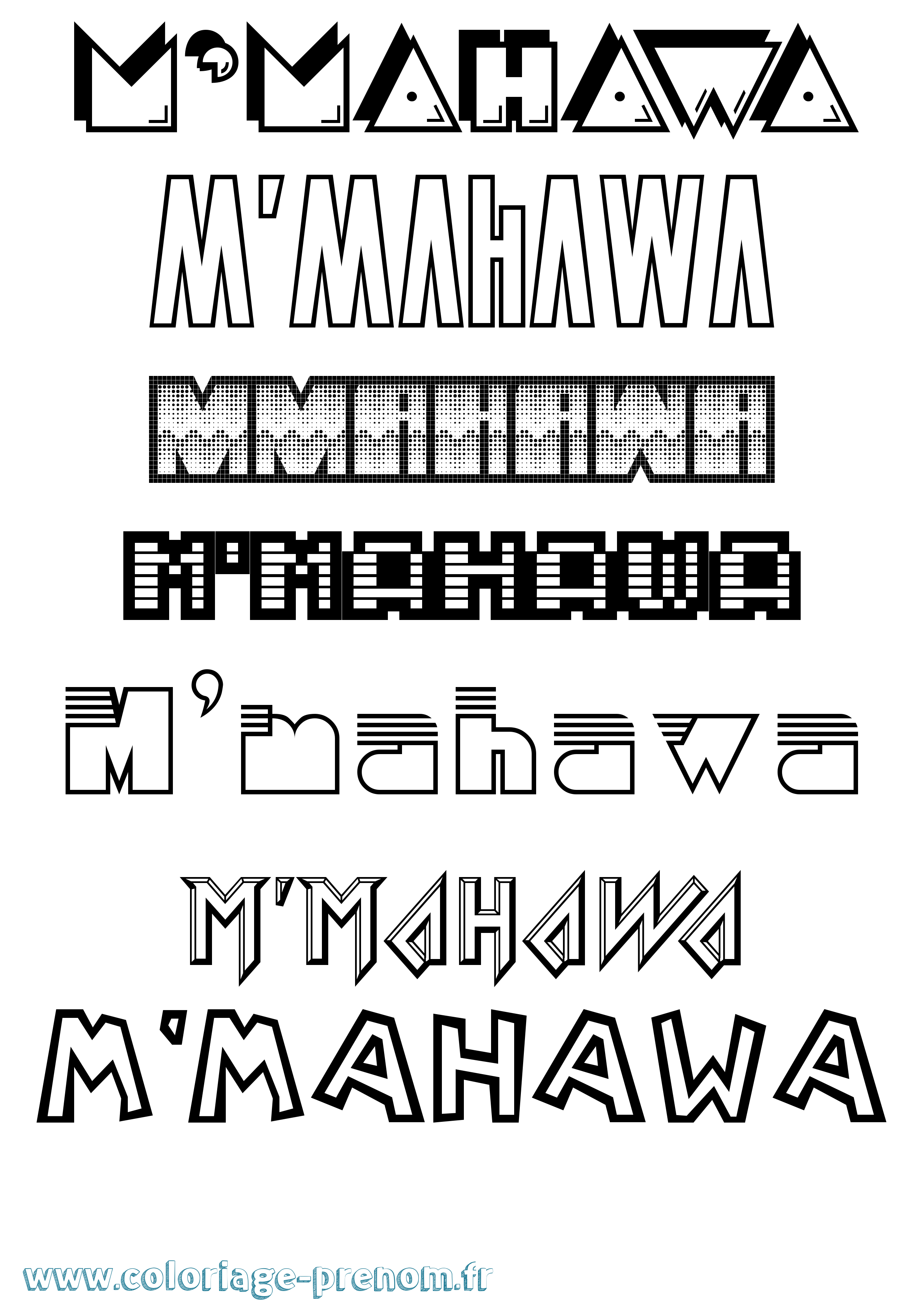 Coloriage M'Mahawa Jeux Vidéos Coloriage prénom M'Mahawa Jeux Vidéos