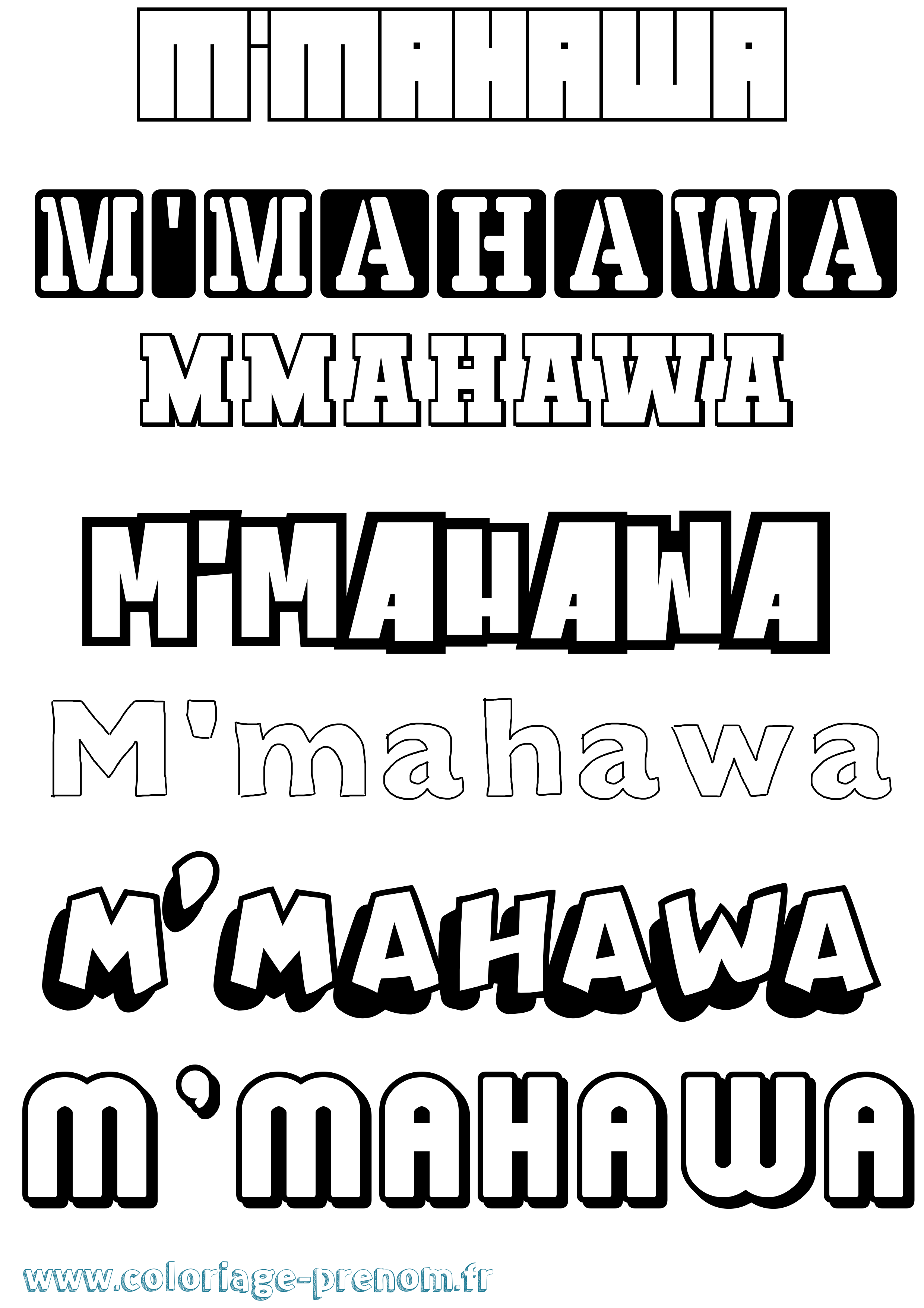 Coloriage M'Mahawa Simple Coloriage prénom M'Mahawa Simple