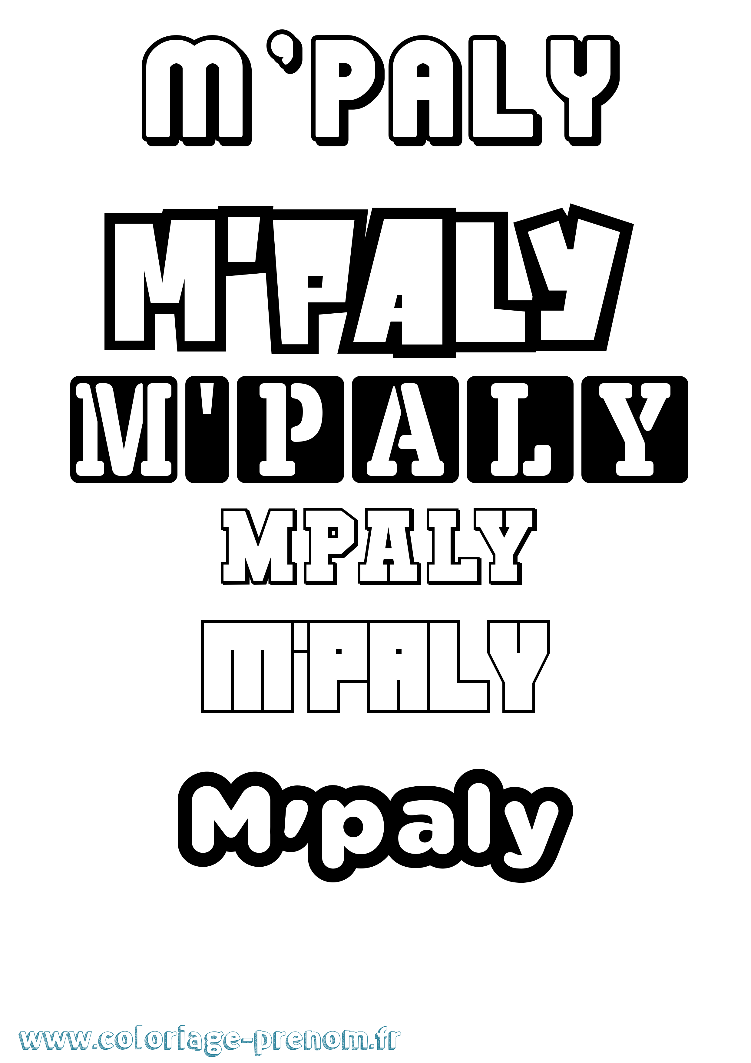 Coloriage prénom M'Paly Simple